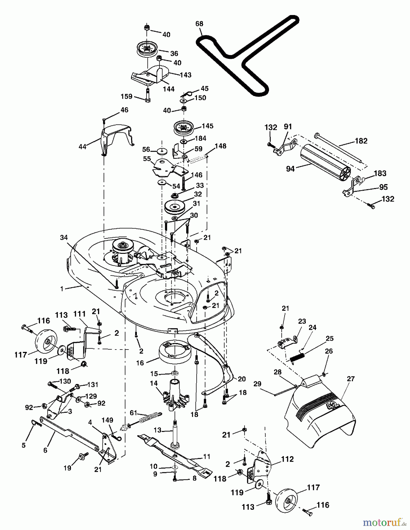 Husqvarna Rasen und Garten Traktoren YTH 2042 (96013000600) - Husqvarna Yard Tractor (2005-10 & After) Mower Deck