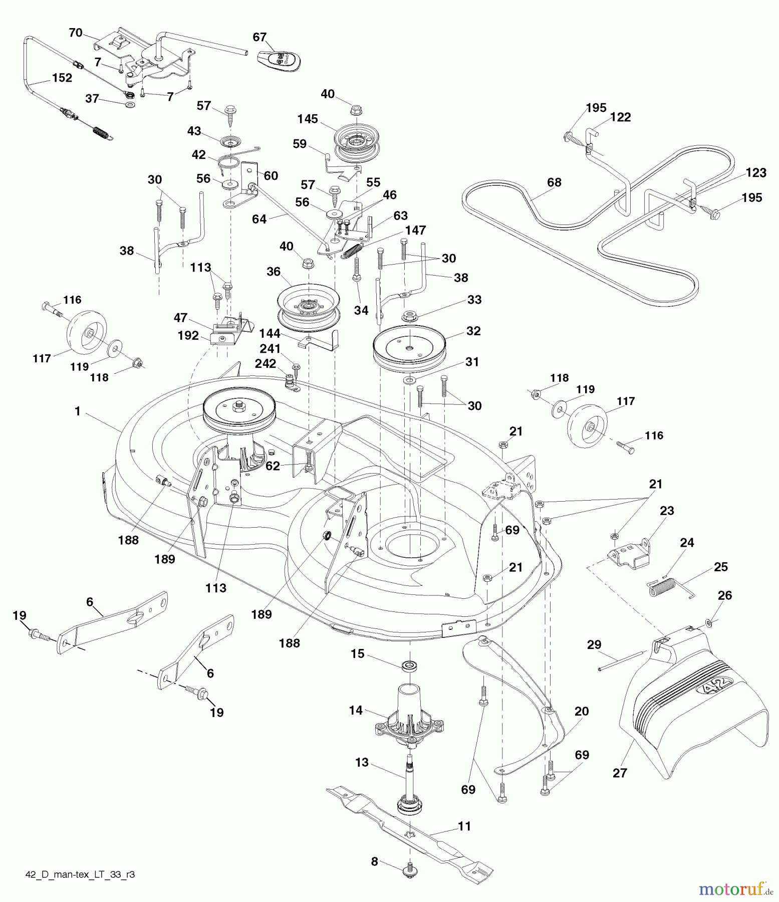 Husqvarna Rasen und Garten Traktoren YTH 2042 (96043009201) - Husqvarna Yard Tractor (2010-02 & After) Mower Deck