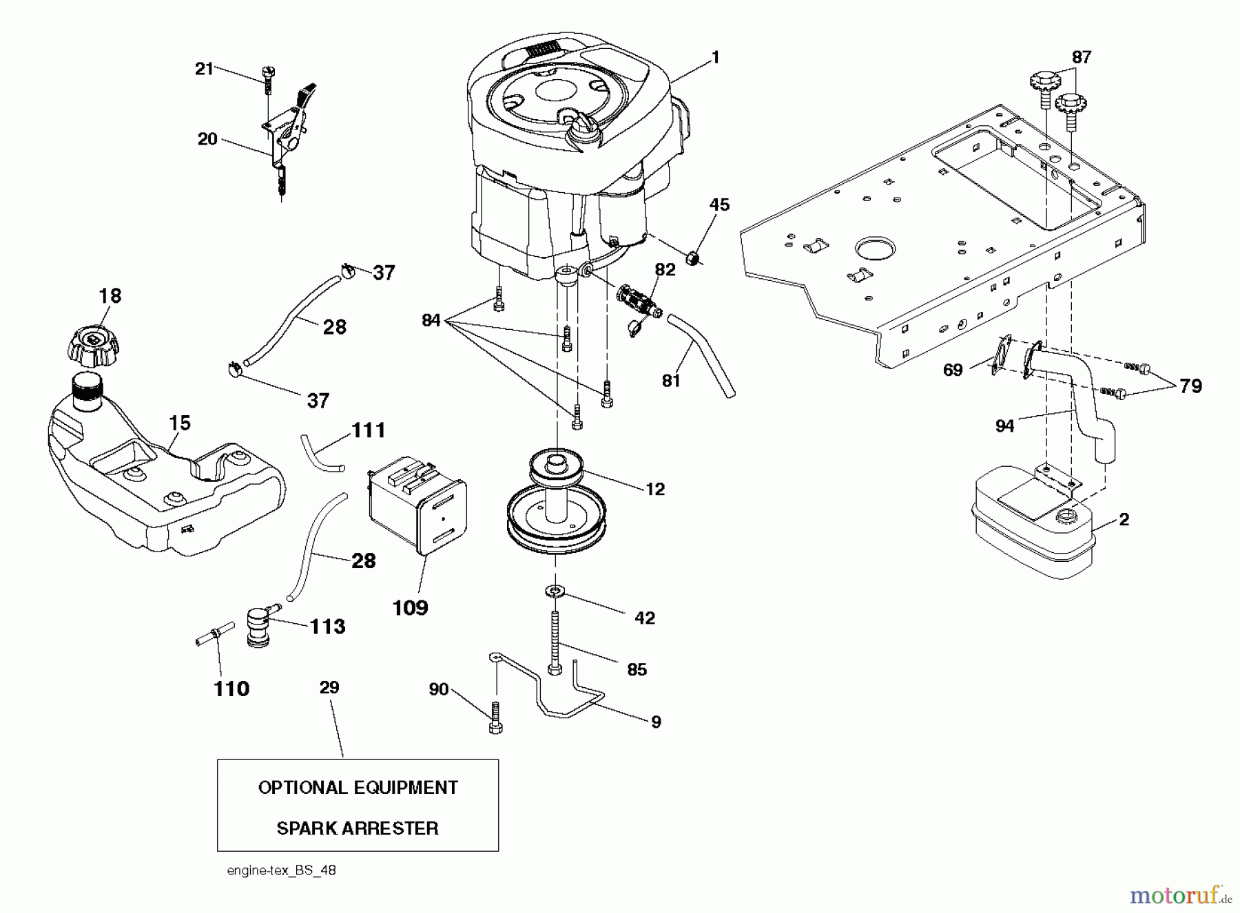 Husqvarna Rasen und Garten Traktoren YTH 2042 (96043010602) - Husqvarna Yard Tractor (2012-02 & After) ENGINE