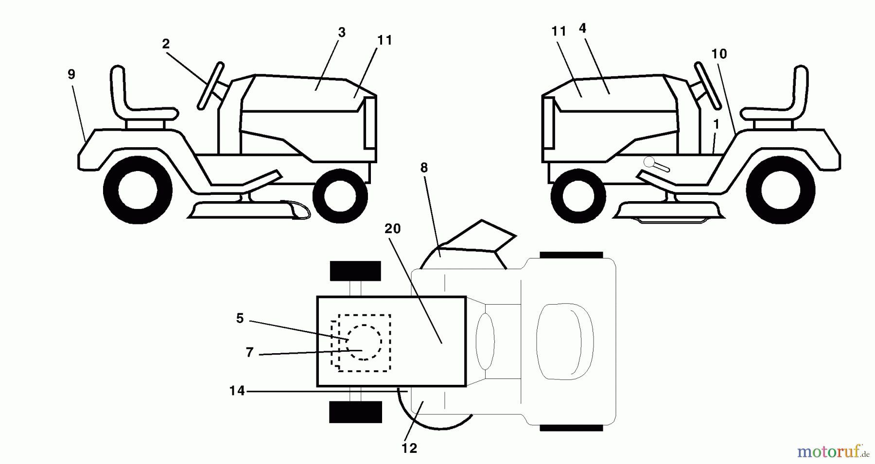 Husqvarna Rasen und Garten Traktoren YTH 2046A (954567079) - Husqvarna Yard Tractor (2000-11 & After) Decals