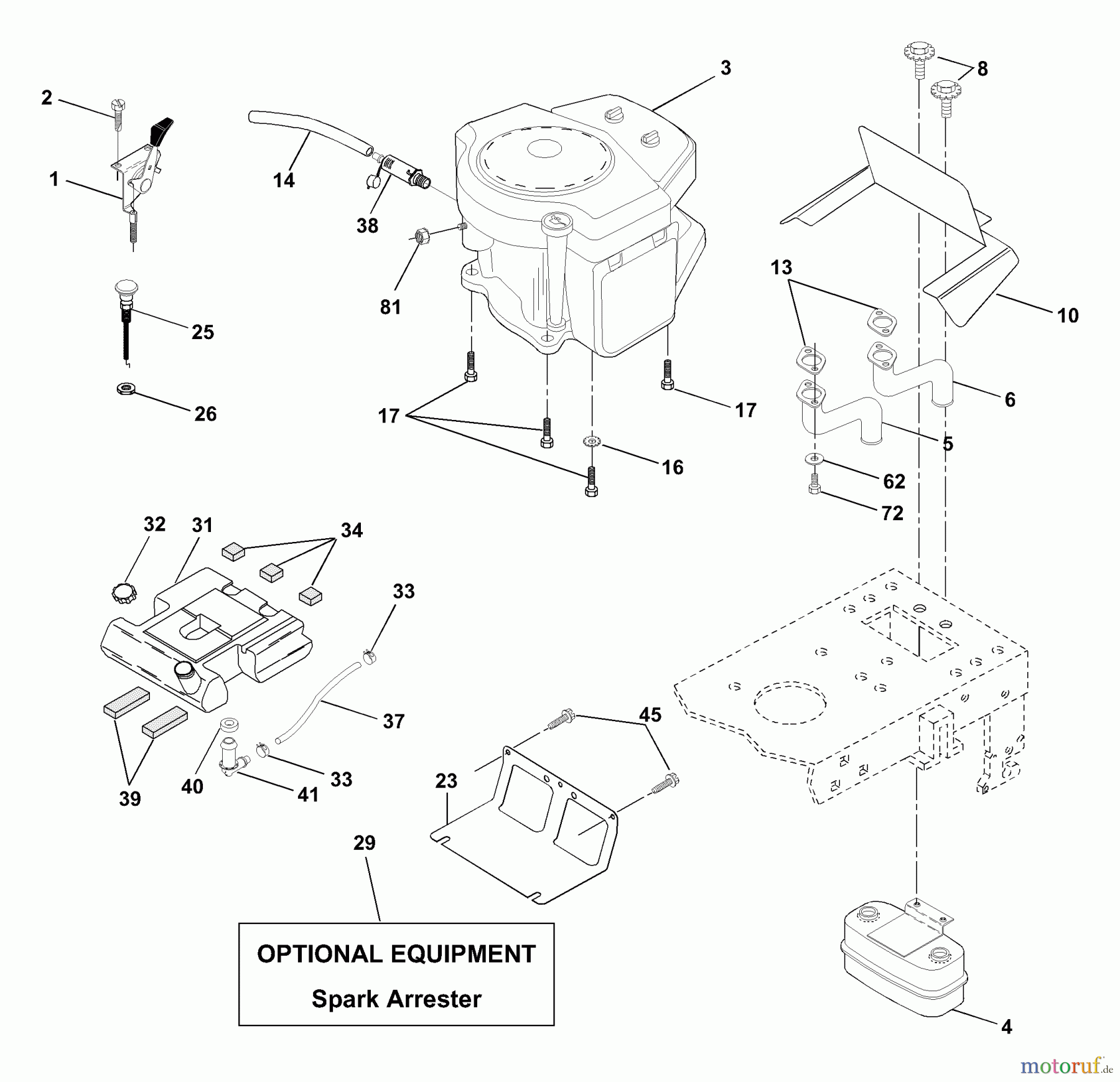  Husqvarna Rasen und Garten Traktoren YTH 2048A (954567086) - Husqvarna Yard Tractor (2001-02 & After) Engine