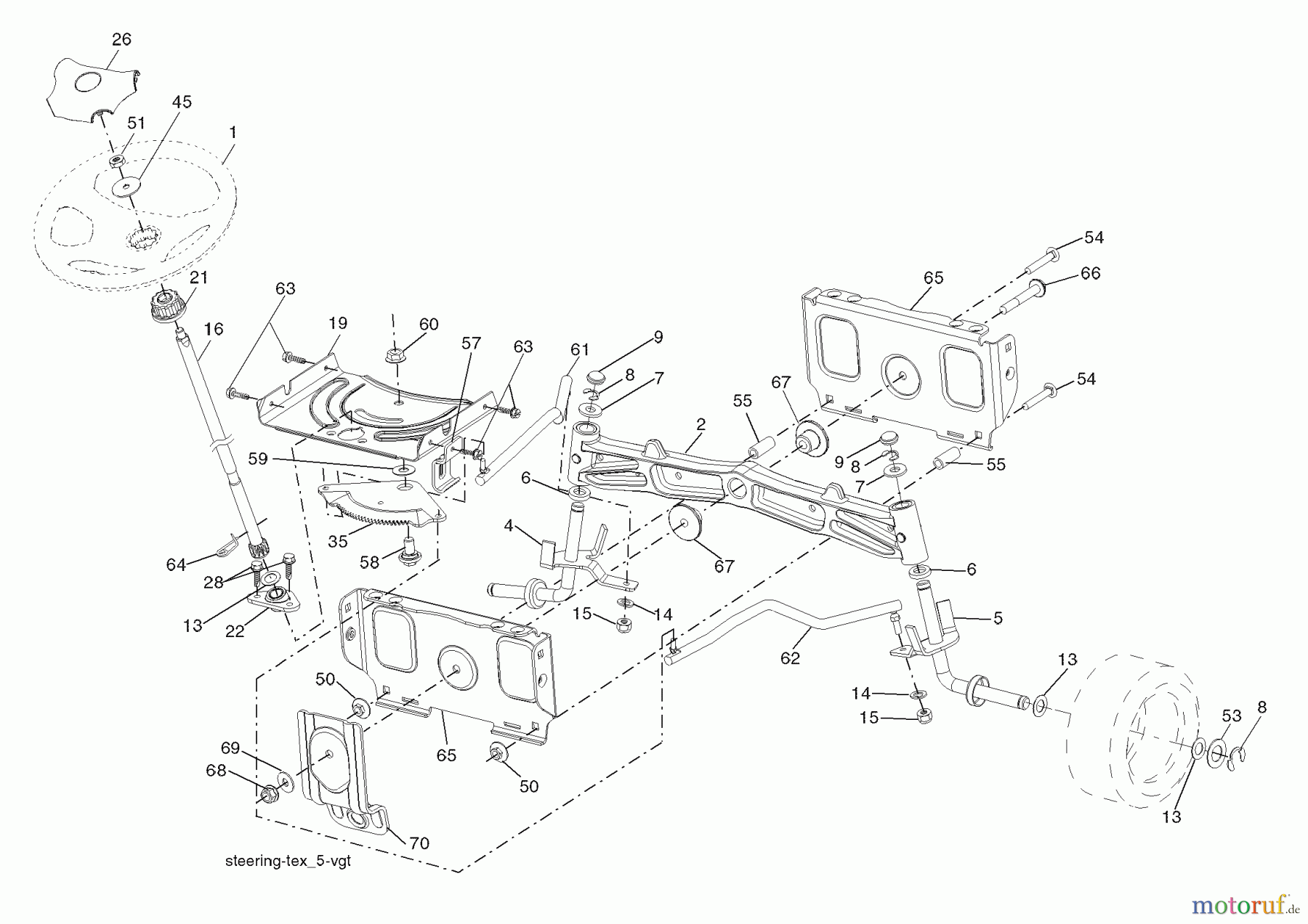 Husqvarna Rasen und Garten Traktoren YTH 20B42T (96043002002) - Husqvarna Yard Tractor (2006-03 & After) Steering Assembly