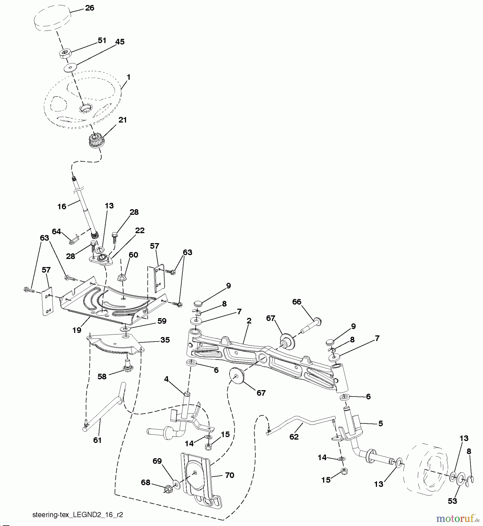 Husqvarna Rasen und Garten Traktoren YTH 20K46 (917.289542) - Husqvarna Yard Tractor (2010-01 & After) (Sears Craftsman) Steering assembly