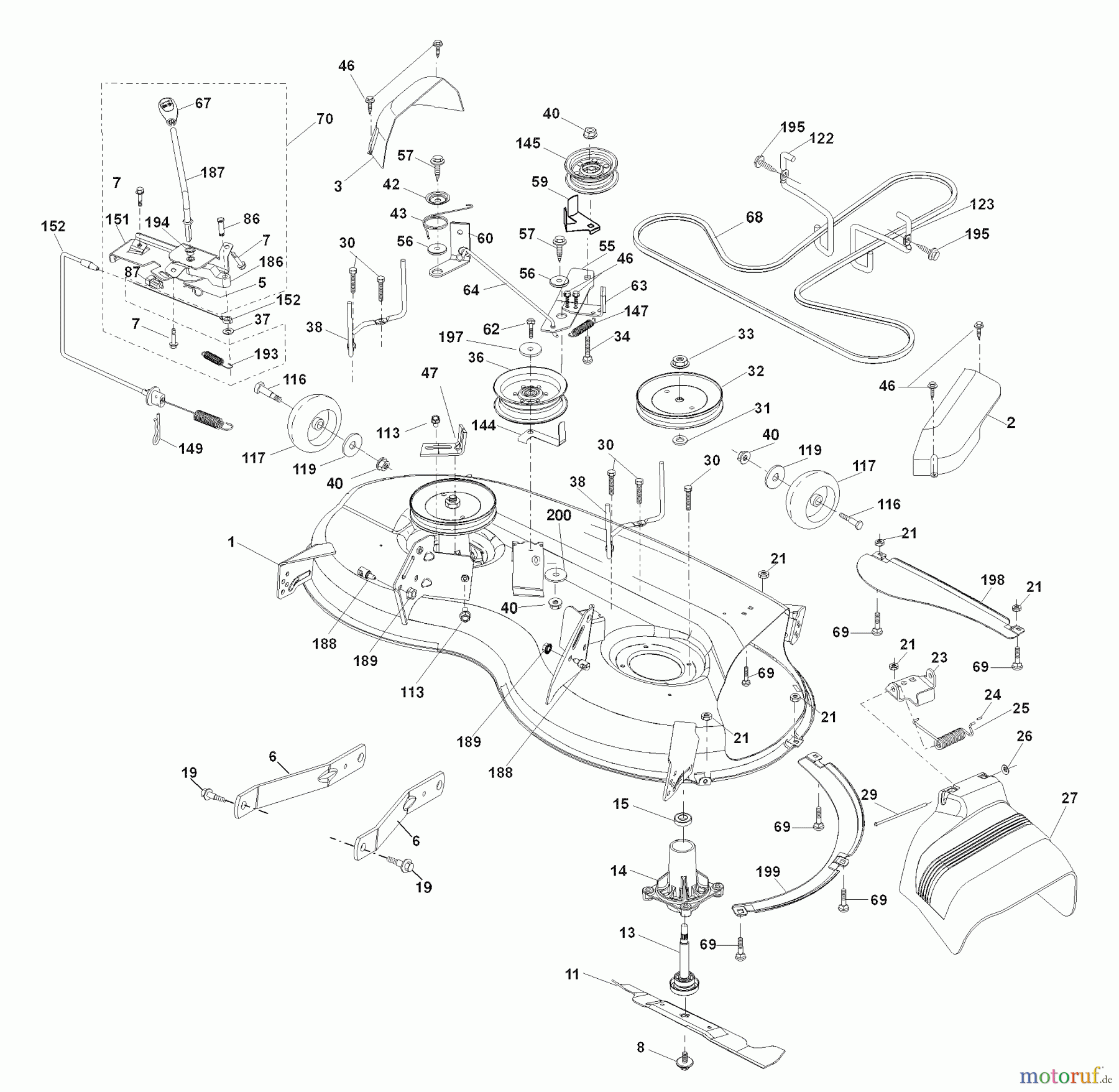 Husqvarna Rasen und Garten Traktoren YTH 20K46 (96043003300) - Husqvarna Yard Tractor (2006-11 & After) Mower Deck