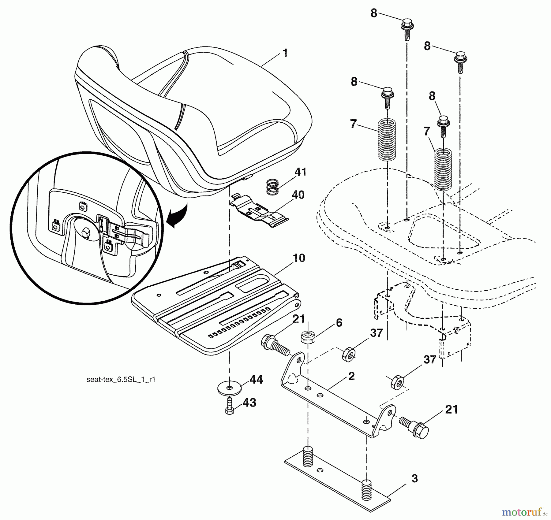 Husqvarna Rasen und Garten Traktoren YTH 20K46 (96043003303) - Husqvarna Yard Tractor (2009-04 & After) Seat Assembly