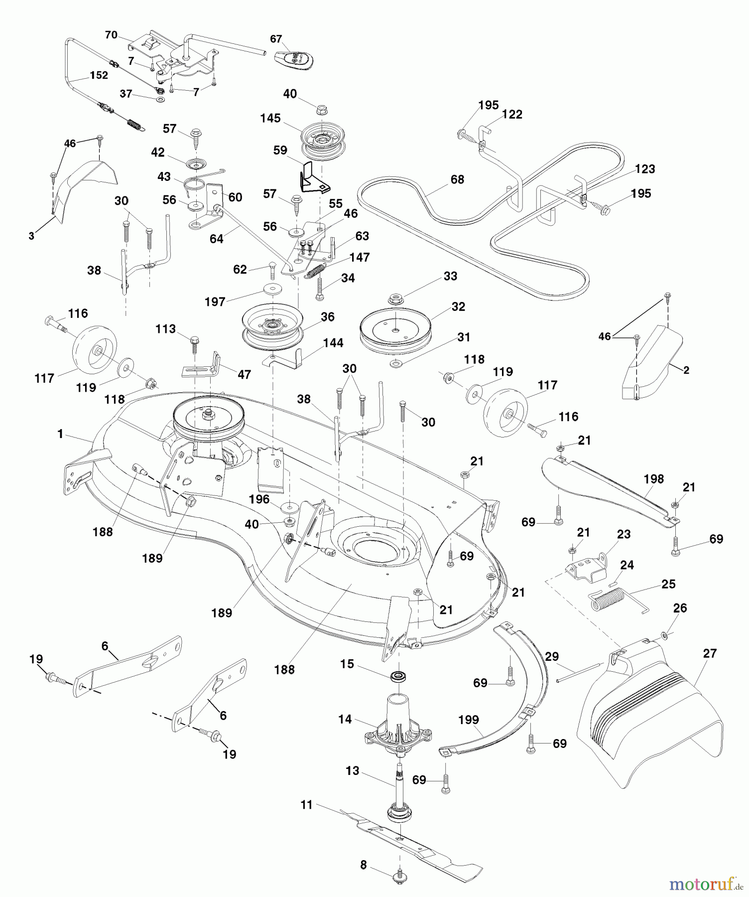 Husqvarna Rasen und Garten Traktoren YTH 20K46 (96045000404) - Husqvarna Yard Tractor (2007-10 & After) Mower Deck
