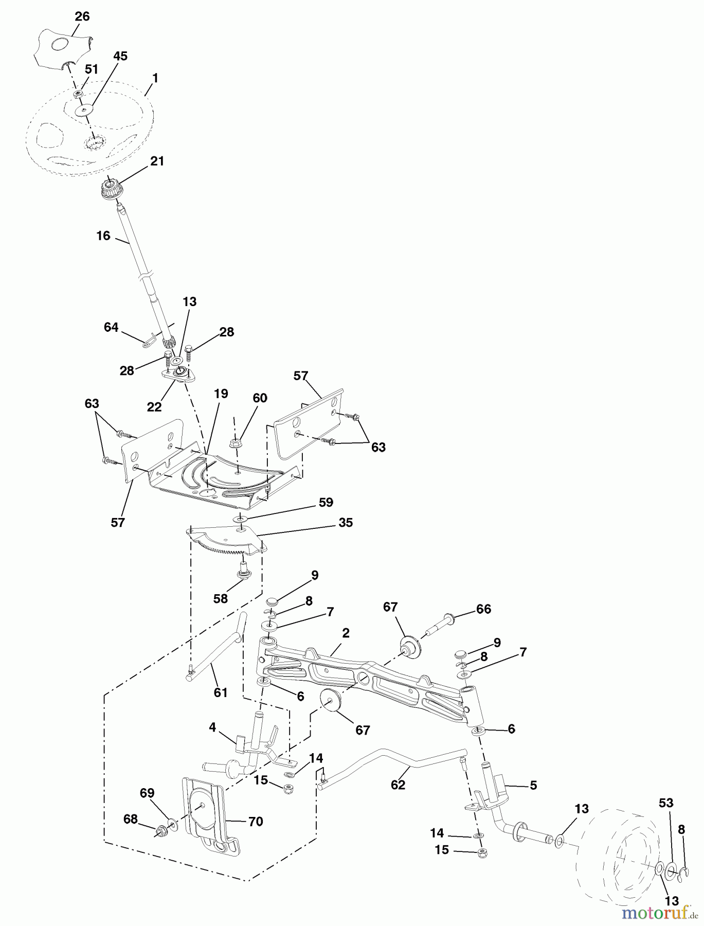 Husqvarna Rasen und Garten Traktoren YTH 20K46 (96045000405) - Husqvarna Yard Tractor (2008-01 & After) Steering Assembly