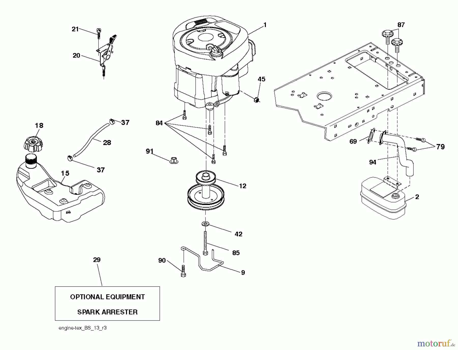 Husqvarna Rasen und Garten Traktoren YTH 2146 (96048004200) - Husqvarna Yard Tractor (2012-10 & After) ENGINE