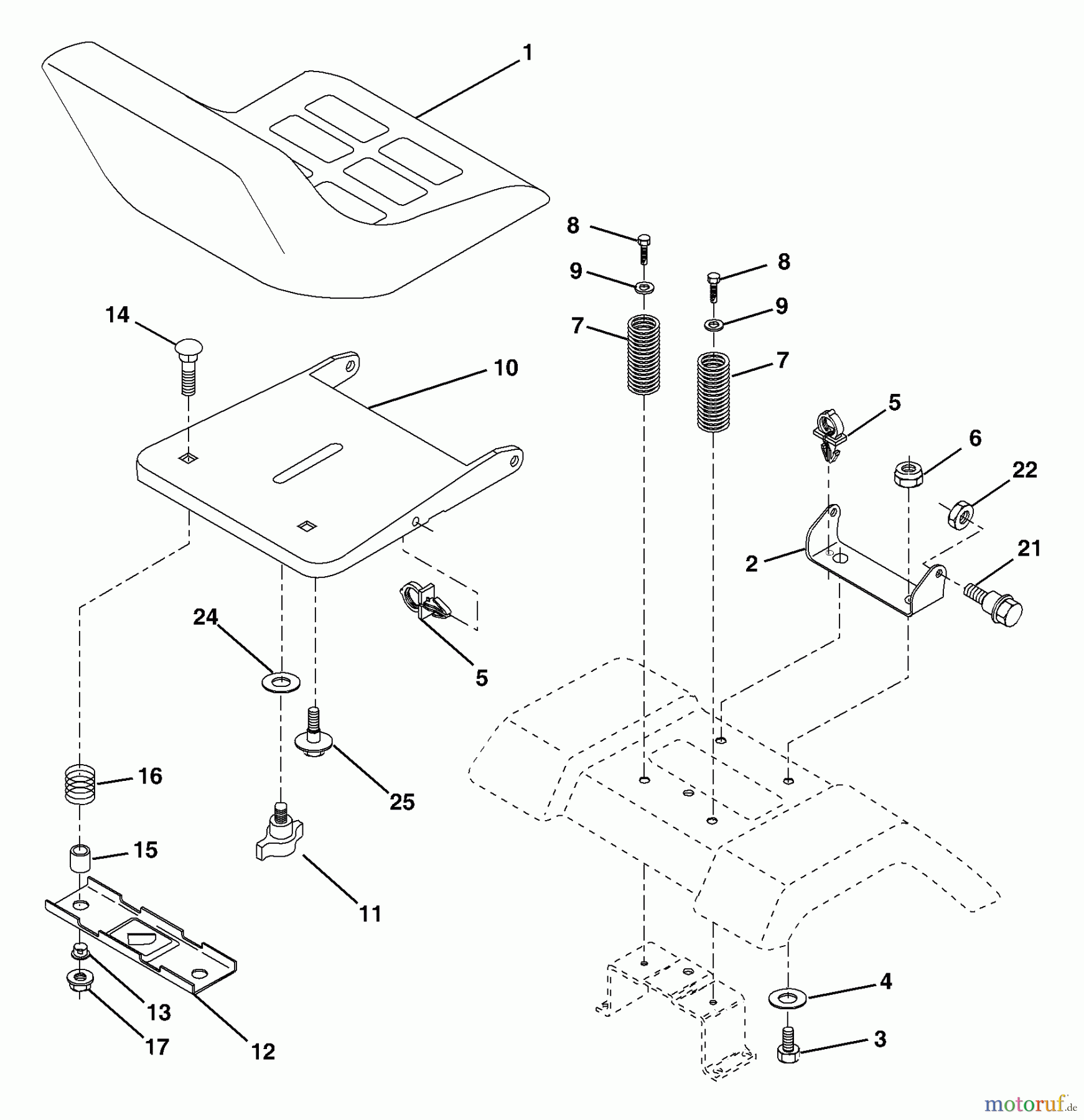 Husqvarna Rasen und Garten Traktoren YTH 2148 (954572035) (LO21H48G) - Husqvarna Yard Tractor (2004-04 to 2004-03) Seat Assembly