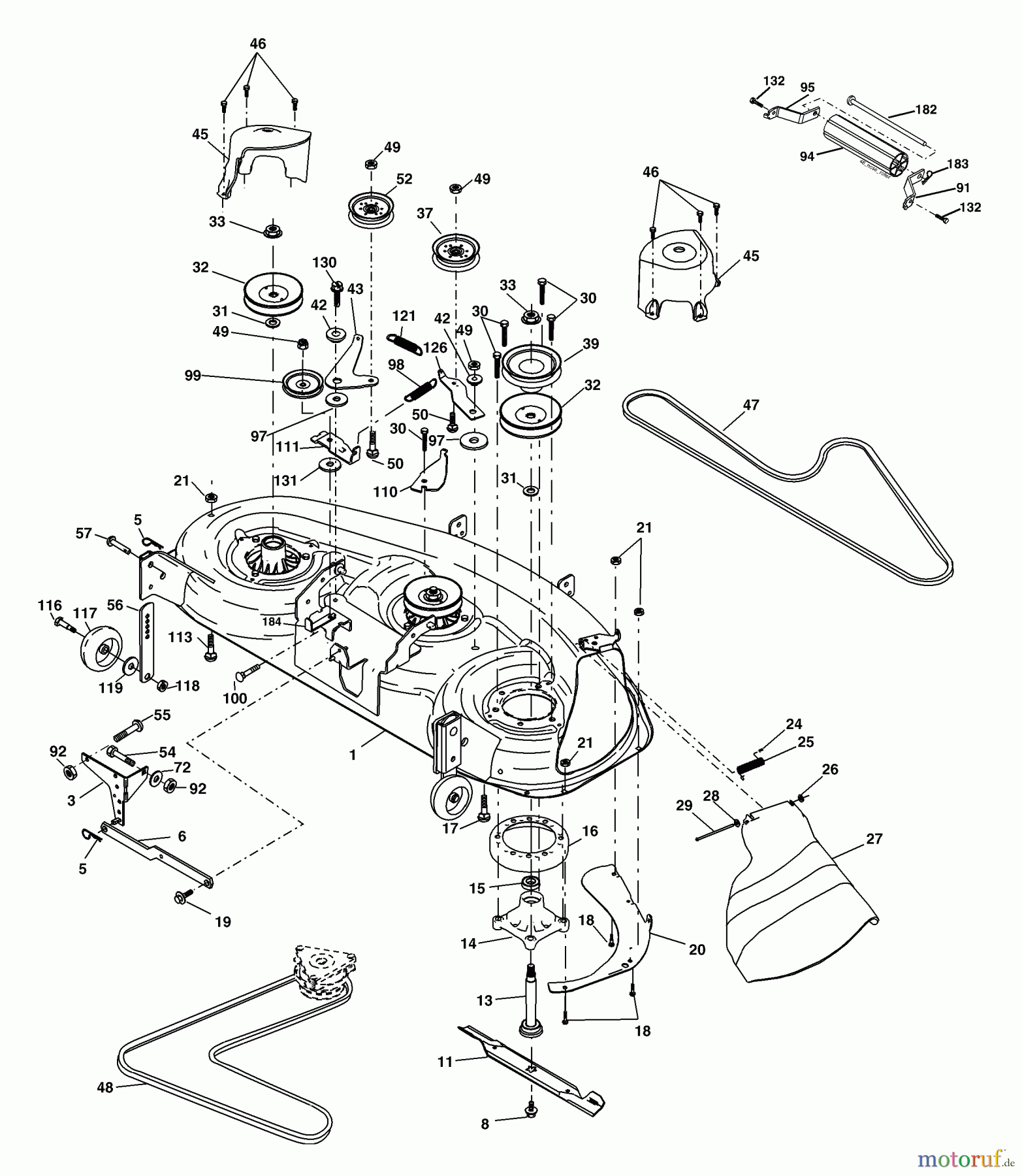  Husqvarna Rasen und Garten Traktoren YTH 2148 (954572035) (LO21H48G) - Husqvarna Yard Tractor (2004-04 to 2004-03) Mower Deck