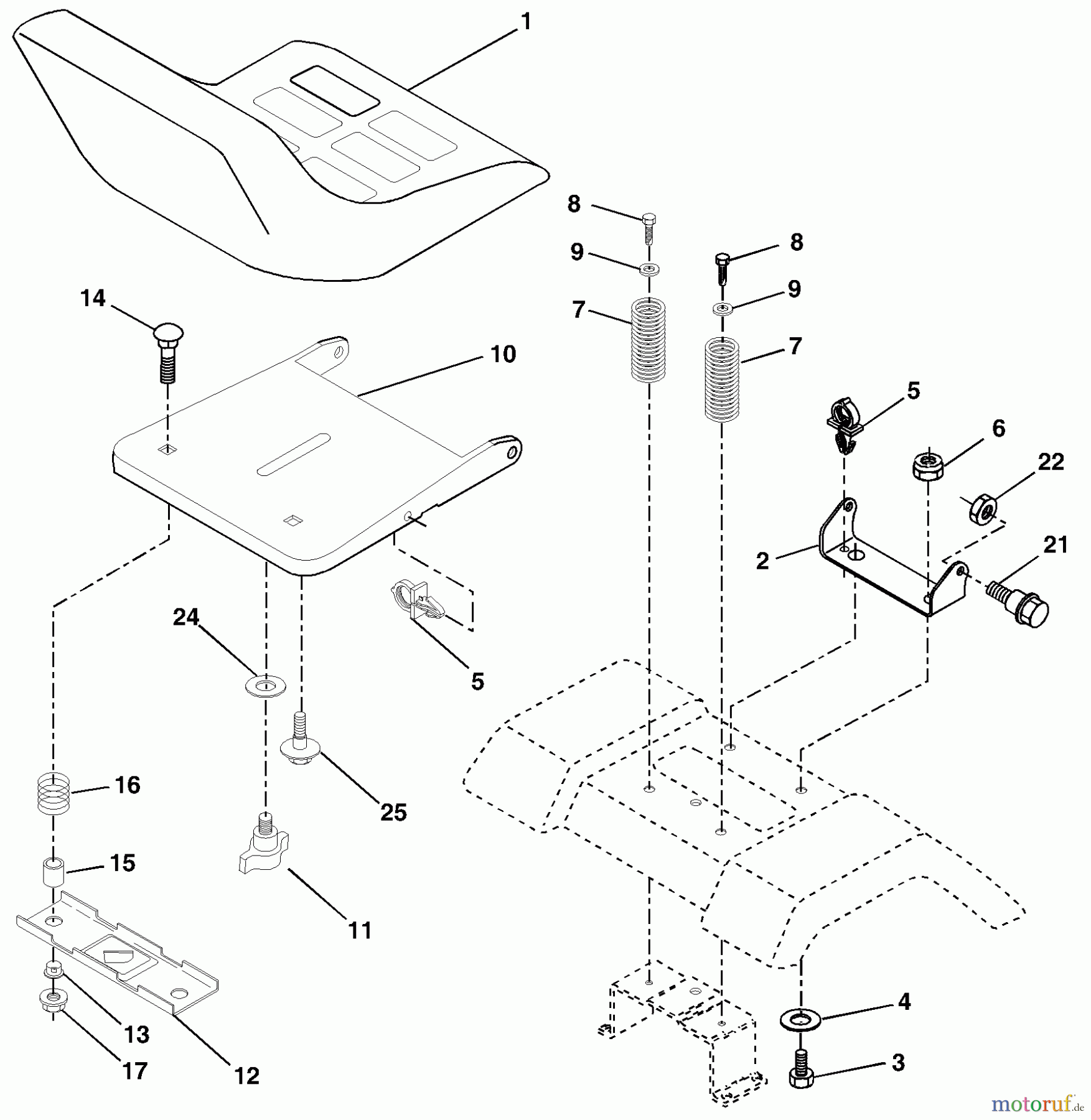 Husqvarna Rasen und Garten Traktoren YTH 2148A (954571960) - Husqvarna Yard Tractor (2003-11 & After) Seat Assembly