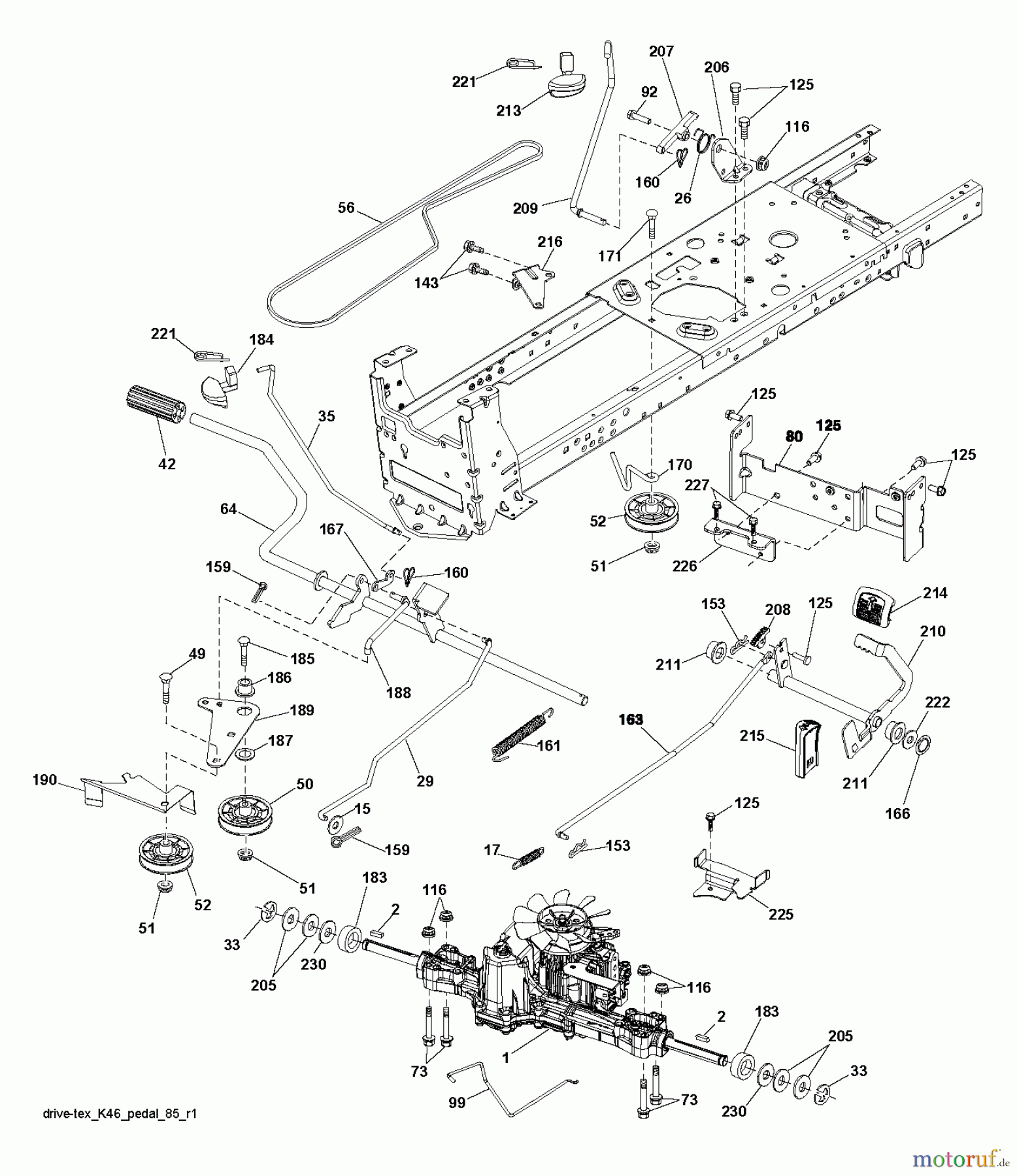 Husqvarna Rasen und Garten Traktoren YTH 21K46 (96043012302) - Husqvarna Yard Tractor (2012-10 & After) DRIVE
