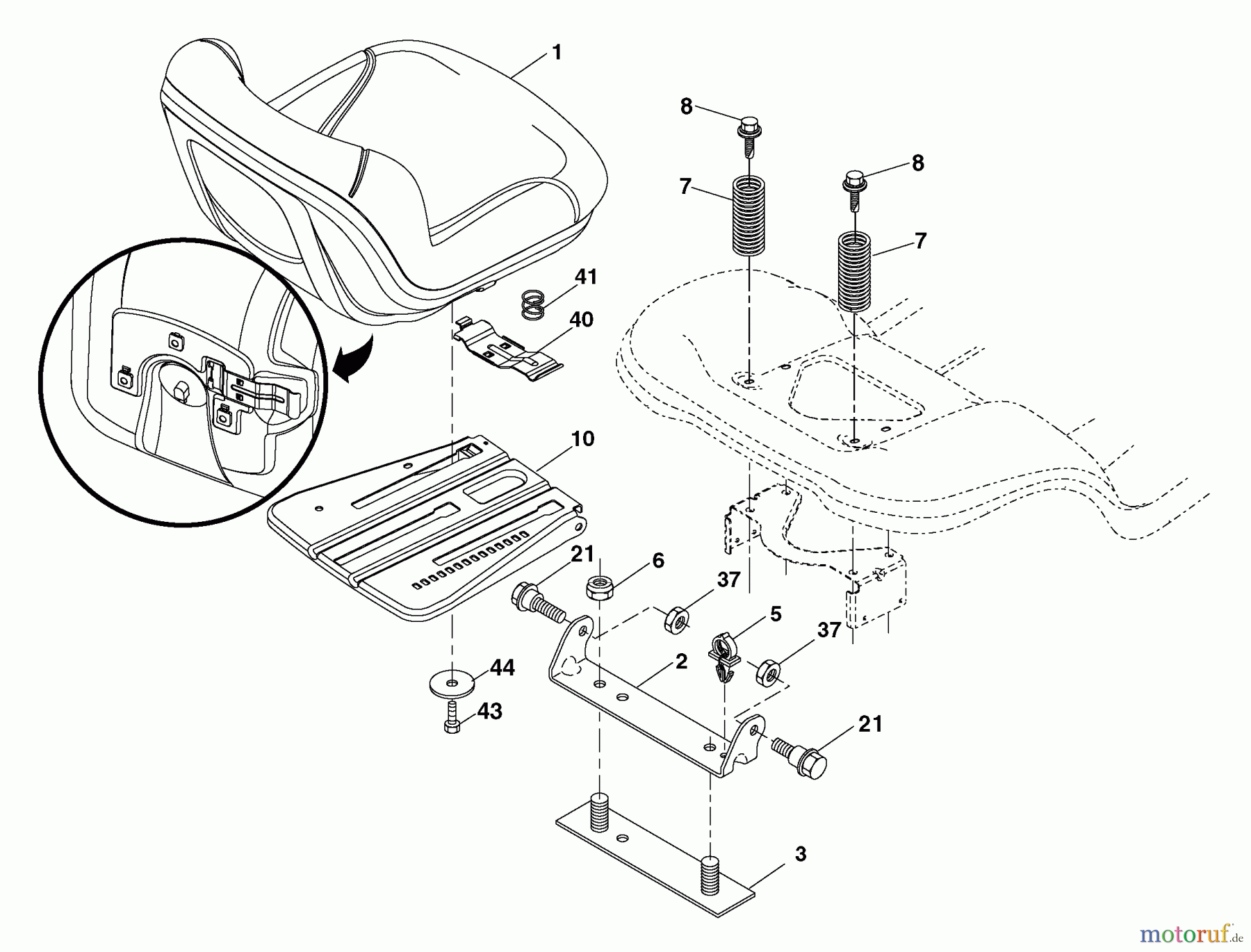 Husqvarna Rasen und Garten Traktoren YTH 2242T (917.279181) - Husqvarna Yard Tractor (2006-05 & After) (Sears Craftsman) Seat Assembly