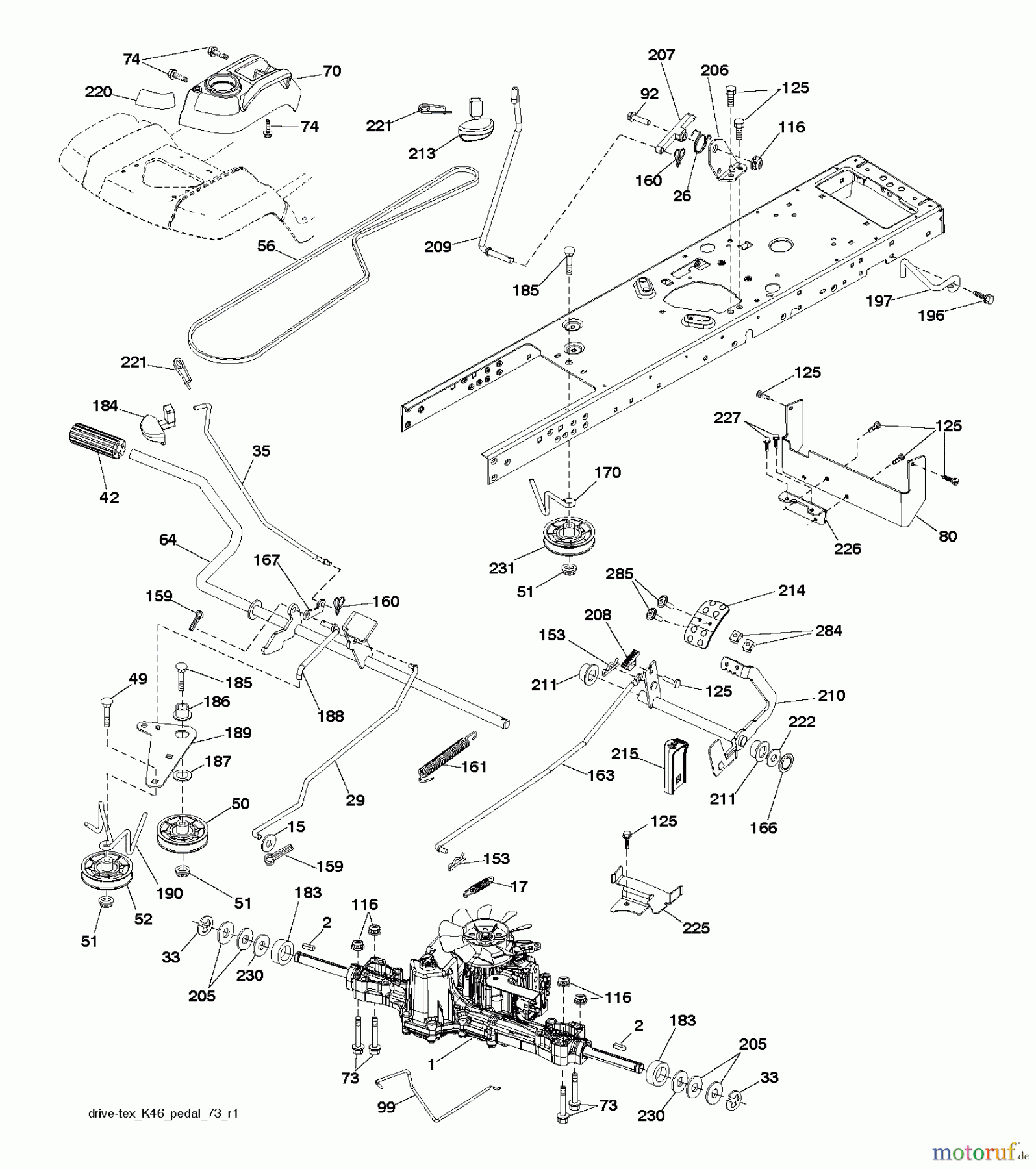 Husqvarna Rasen und Garten Traktoren YTH 2242TDF (96041017304) - Husqvarna Yard Tractor (2011-05 & After) DRIVE