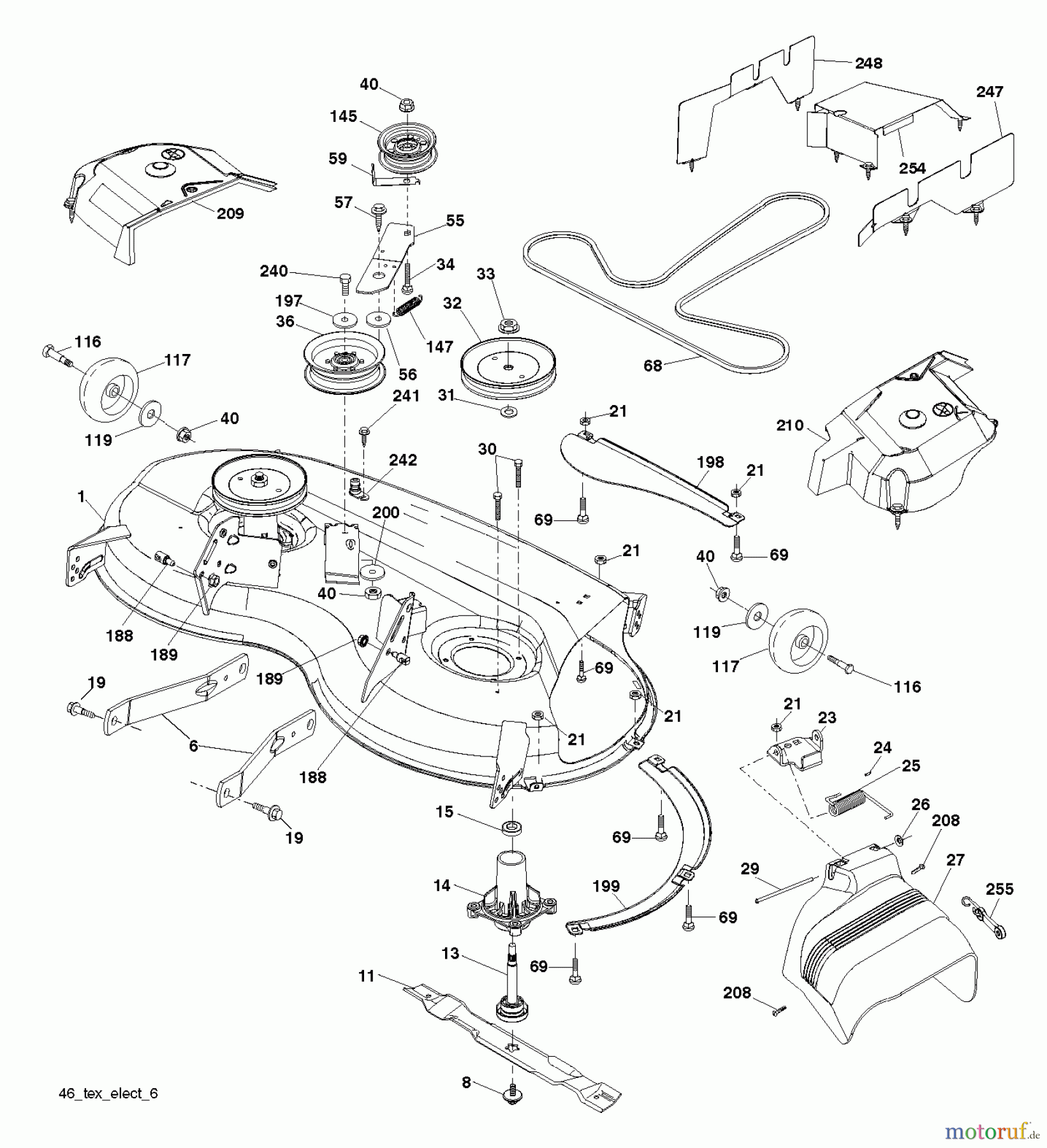Husqvarna Rasen und Garten Traktoren YTH 224T (96041024900) - Husqvarna Yard Tractor (2011-09 & After) MOWER DECK / CUTTING DECK