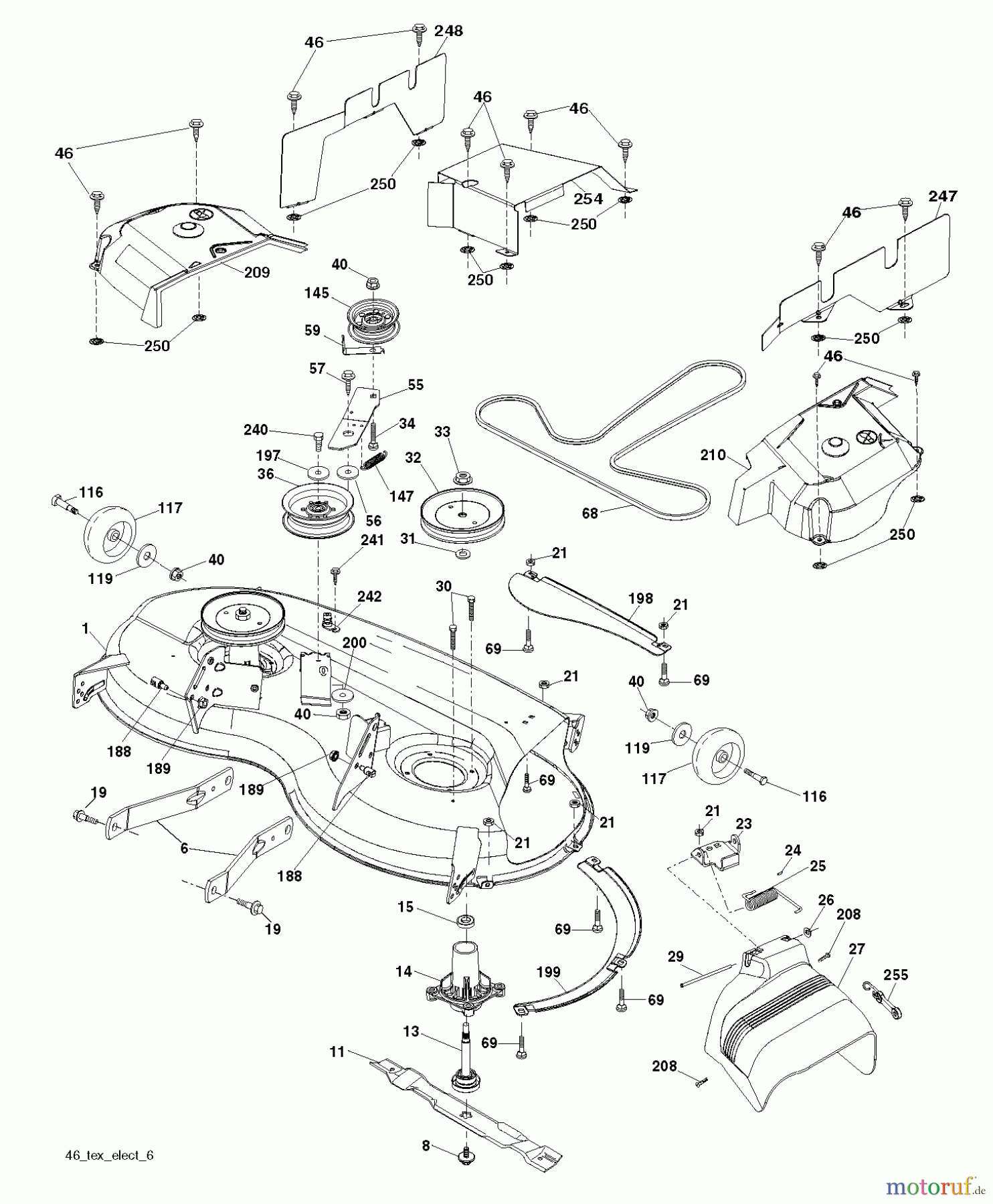 Husqvarna Rasen und Garten Traktoren YTH 224T (96041030900) - Husqvarna Yard Tractor (2012-10 & After) MOWER DECK / CUTTING DECK