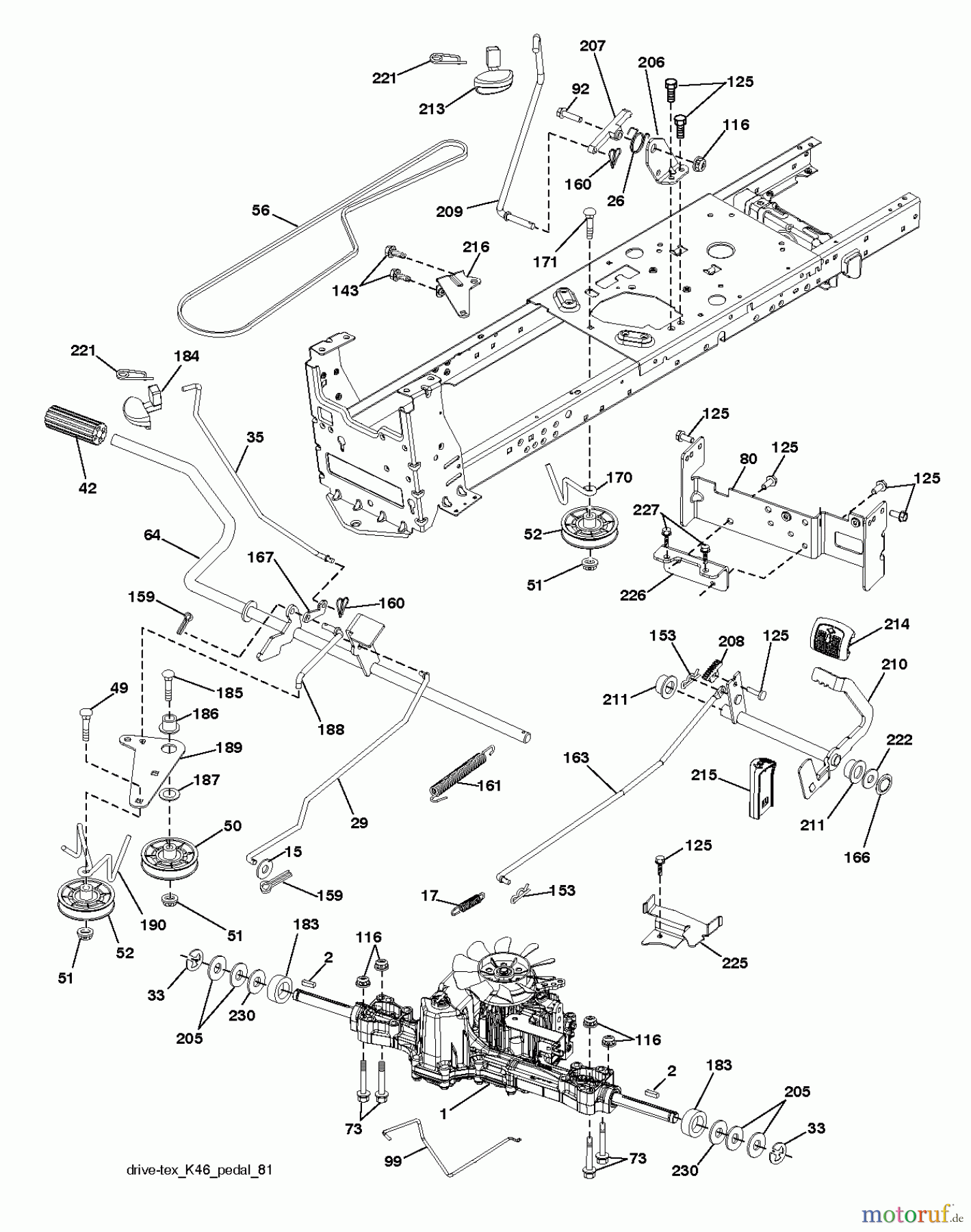 Husqvarna Rasen und Garten Traktoren YTH 22K42 (96048003200) - Husqvarna Yard Tractor (2012-01 & After) DRIVE