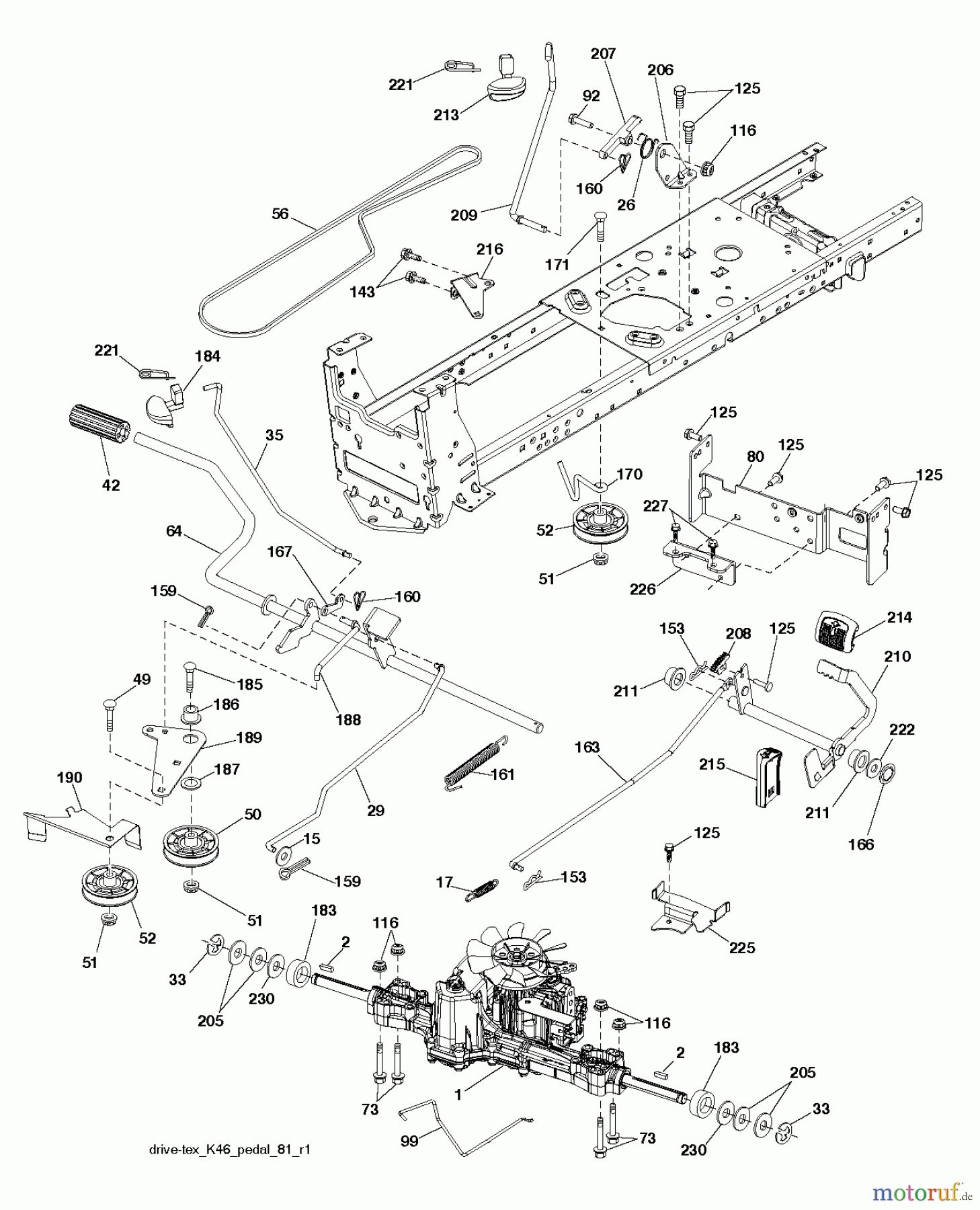 Husqvarna Rasen und Garten Traktoren YTH 22K42 (96048003201) - Husqvarna Yard Tractor (2012-08 & After) DRIVE