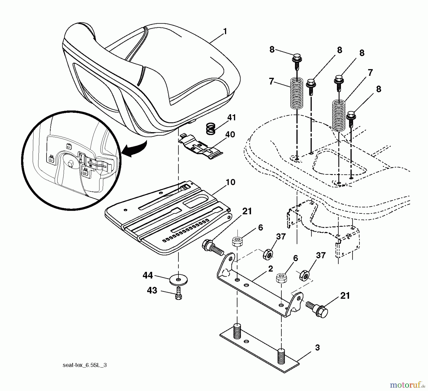  Husqvarna Rasen und Garten Traktoren YTH 22K42 (96048003200) - Husqvarna Yard Tractor (2012-01 & After) SEAT