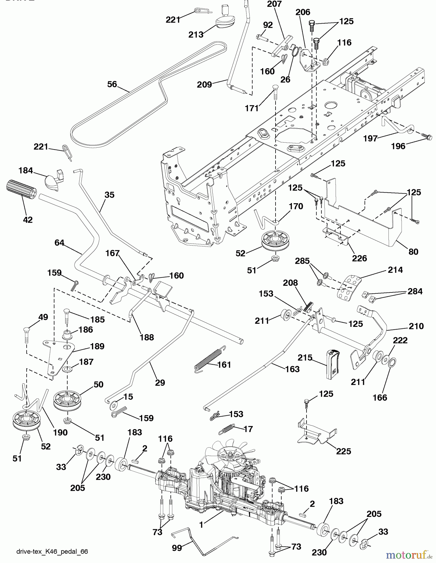 Husqvarna Rasen und Garten Traktoren YTH 22V42LS (96043009700) - Husqvarna Yard Tractor (2009-12 & After) Drive
