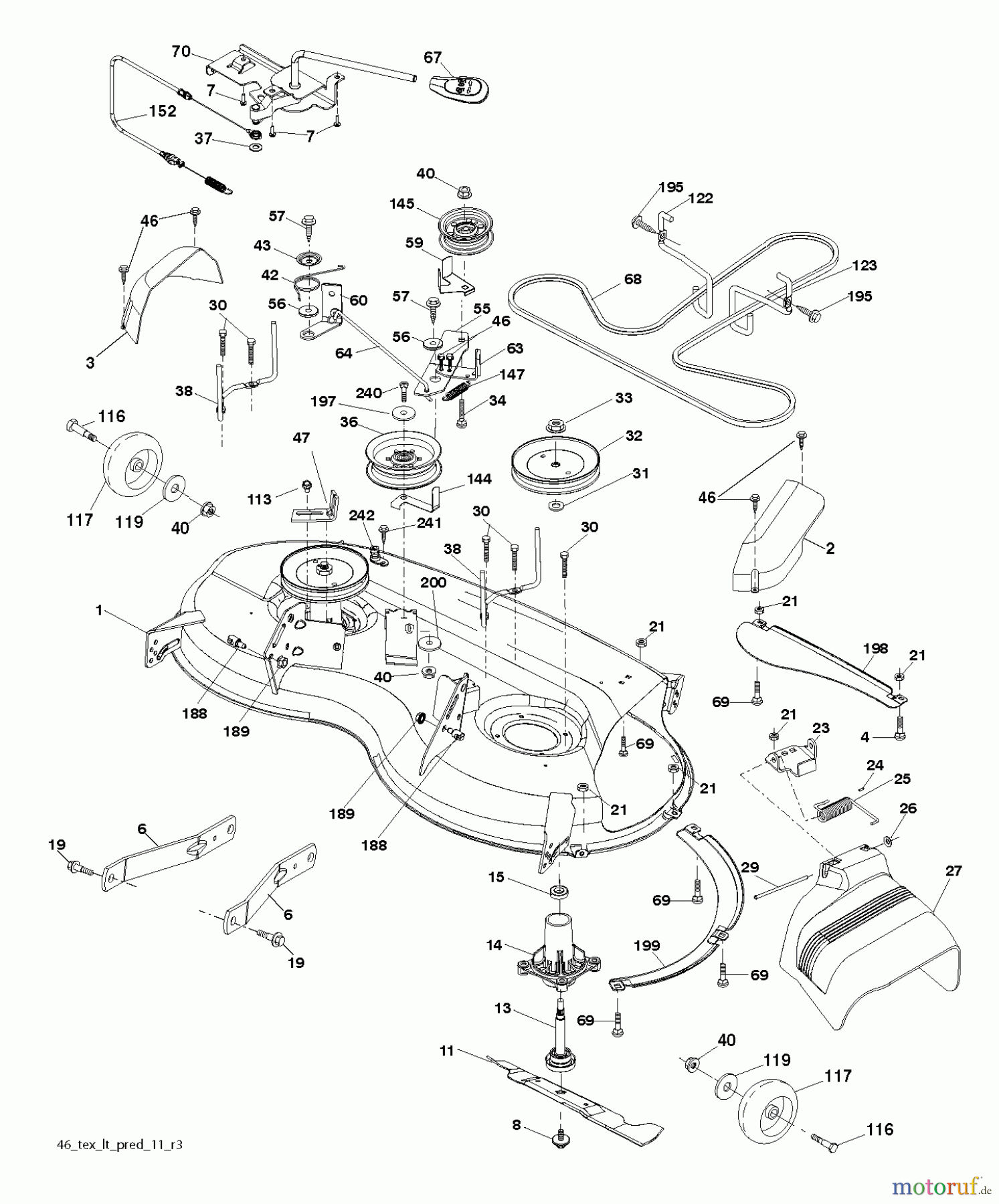Husqvarna Rasen und Garten Traktoren YTH 22V46 (96045004500) - Husqvarna Yard Tractor (2013-08) MOWER DECK / CUTTING DECK