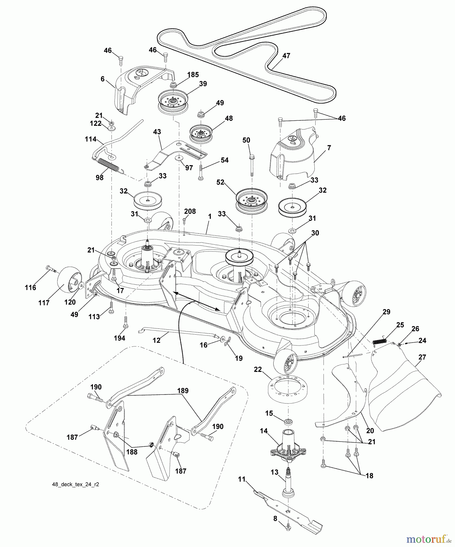 Husqvarna Rasen und Garten Traktoren YTH 2348 (917.289560) - Husqvarna Yard Tractor (2009-01 & After) (Sears Craftsman) Mower Deck