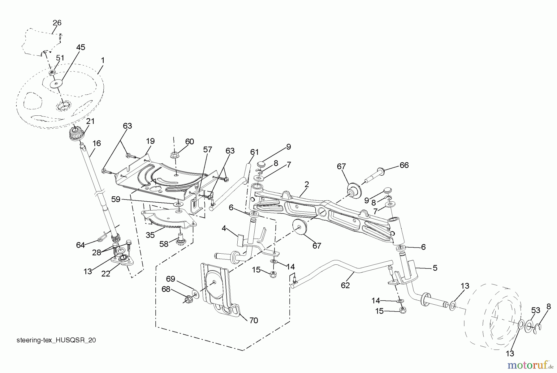 Husqvarna Rasen und Garten Traktoren YTH 2348 (917.289571) - Husqvarna Yard Tractor (2010-04 & After) (Sears Craftsman) Steering Assembly