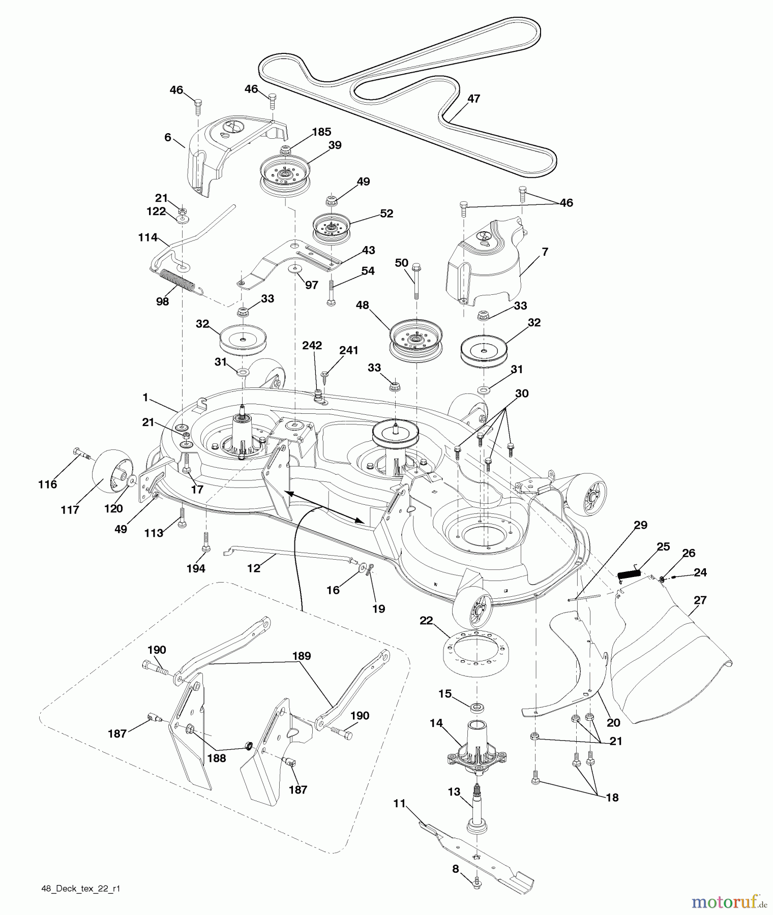 Husqvarna Rasen und Garten Traktoren YTH 2348 (96043008600) - Husqvarna Yard Tractor (2009-08 & After) Mower Deck