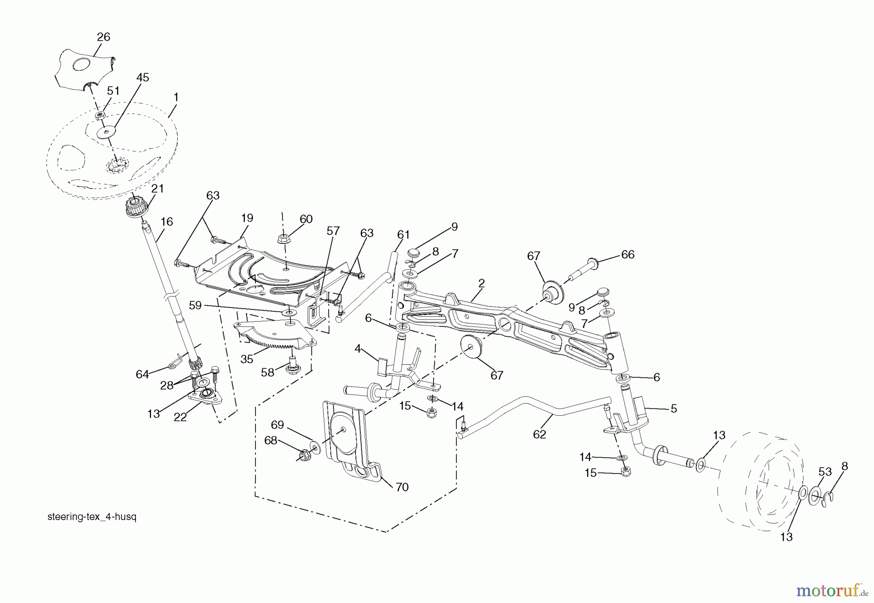 Husqvarna Rasen und Garten Traktoren YTH 2348 (96043008600) - Husqvarna Yard Tractor (2009-08 & After) Steering Assembly
