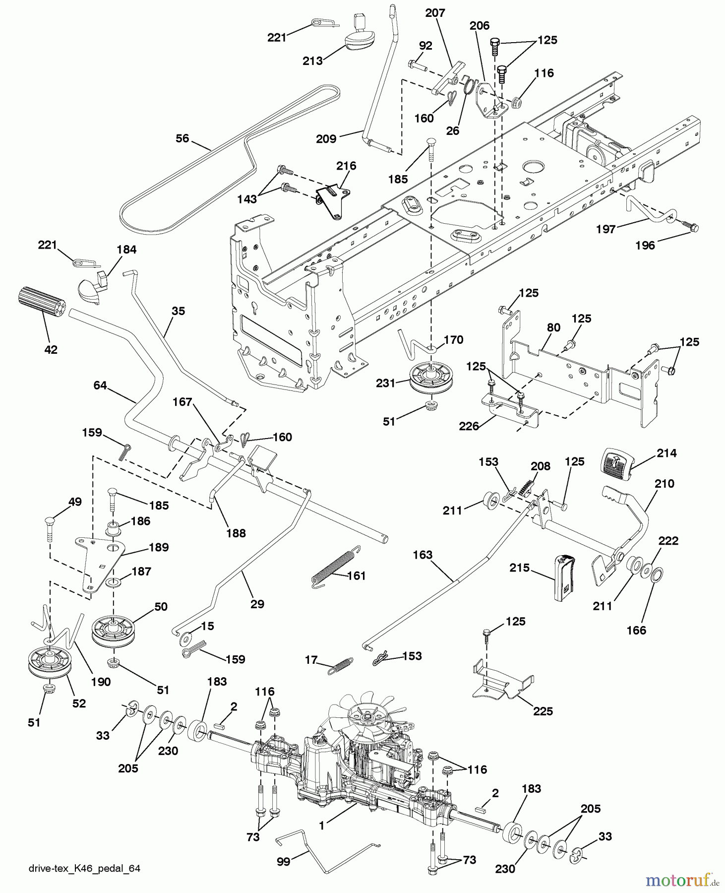 Husqvarna Rasen und Garten Traktoren YTH 2348 (96043009600) - Husqvarna Yard Tractor (2009-10 & After) Drive