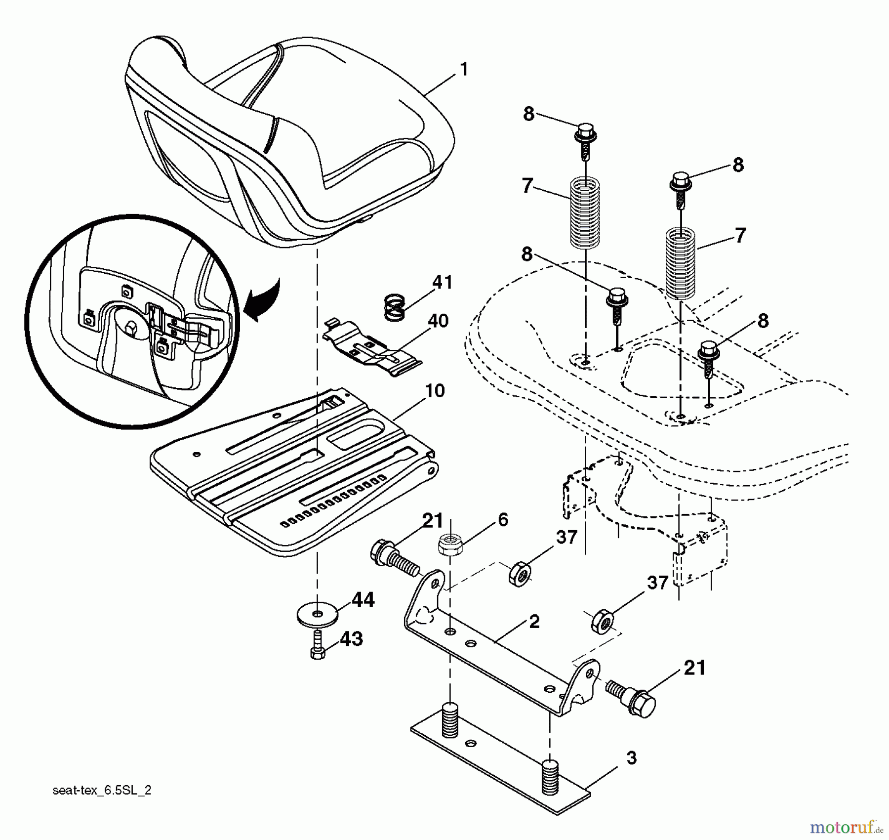 Husqvarna Rasen und Garten Traktoren YTH 23V48 (96043009600) - Husqvarna Yard Tractor (2012-02 & After) SEAT