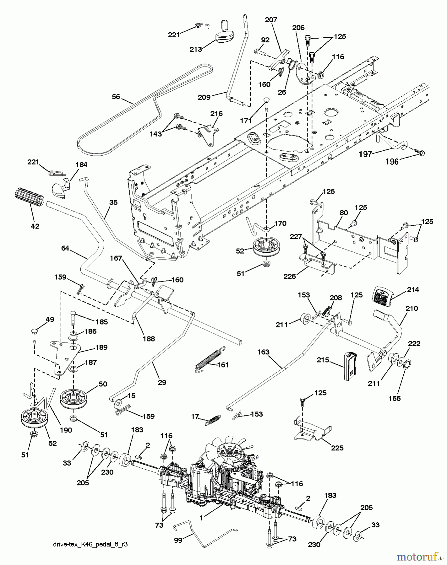 Husqvarna Rasen und Garten Traktoren YTH 23V48 (96043012500) - Husqvarna Yard Tractor (2010-01 & After) DRIVE