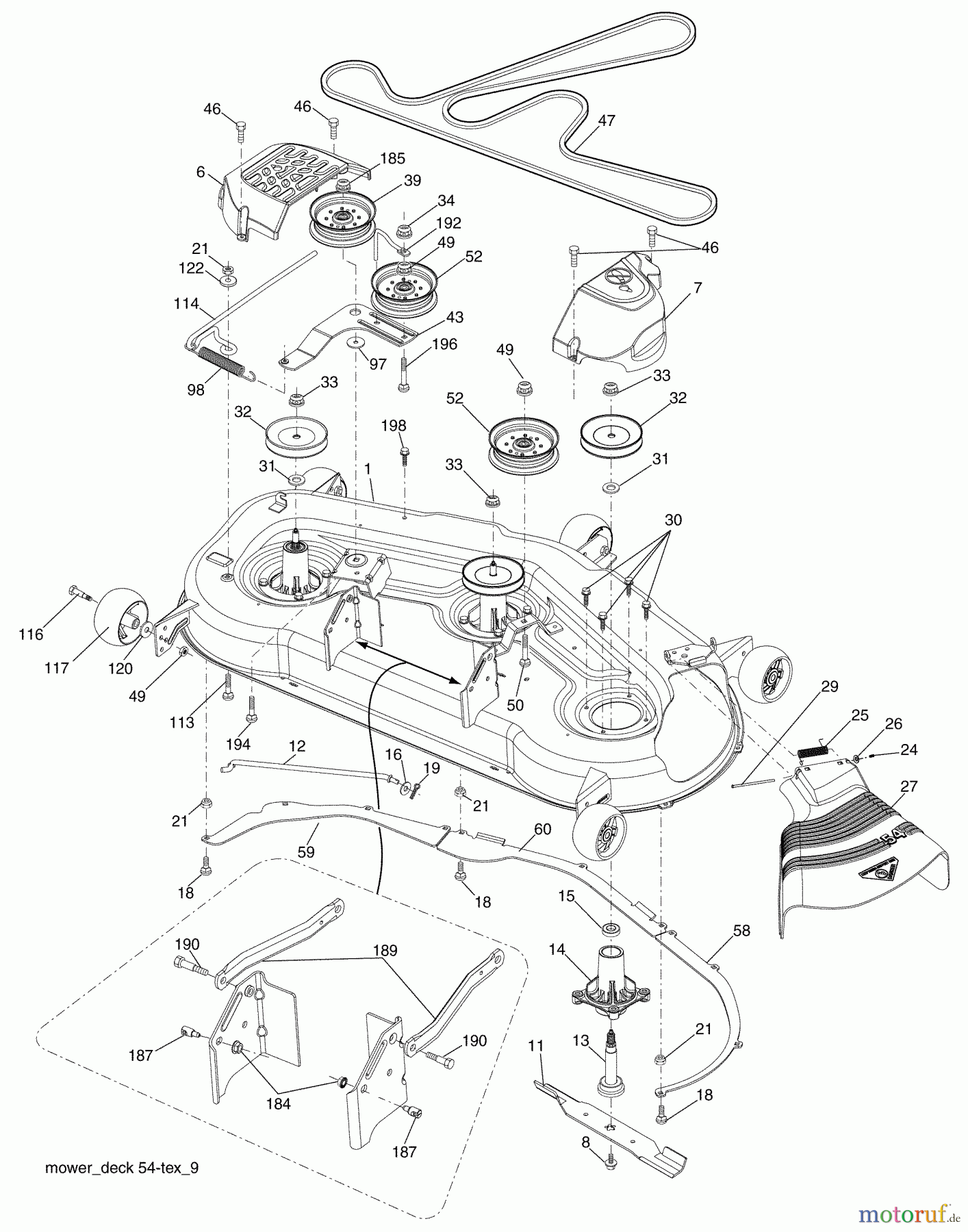 Husqvarna Rasen und Garten Traktoren YTH 2454 (96043005300) - Husqvarna Yard Tractor (2007-12 & After) Mower Deck