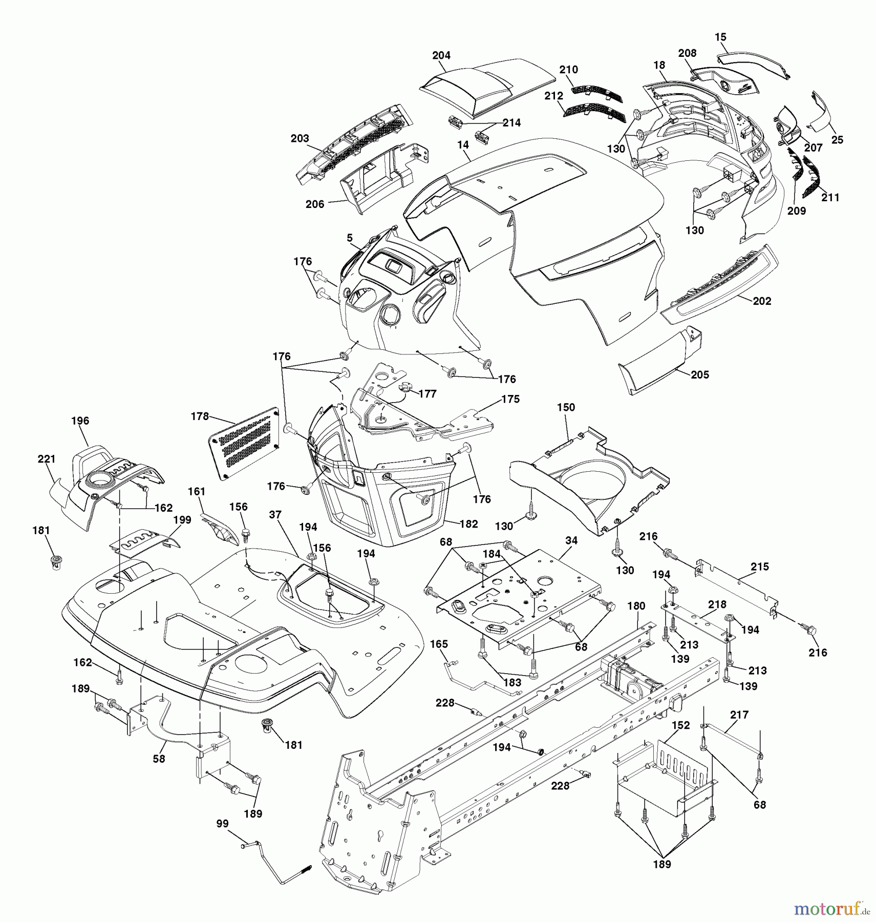 Husqvarna Rasen und Garten Traktoren YTH 2448T (917.279200) - Husqvarna Yard Tractor (2006-05 & After) (Sears Craftsman) Chassis