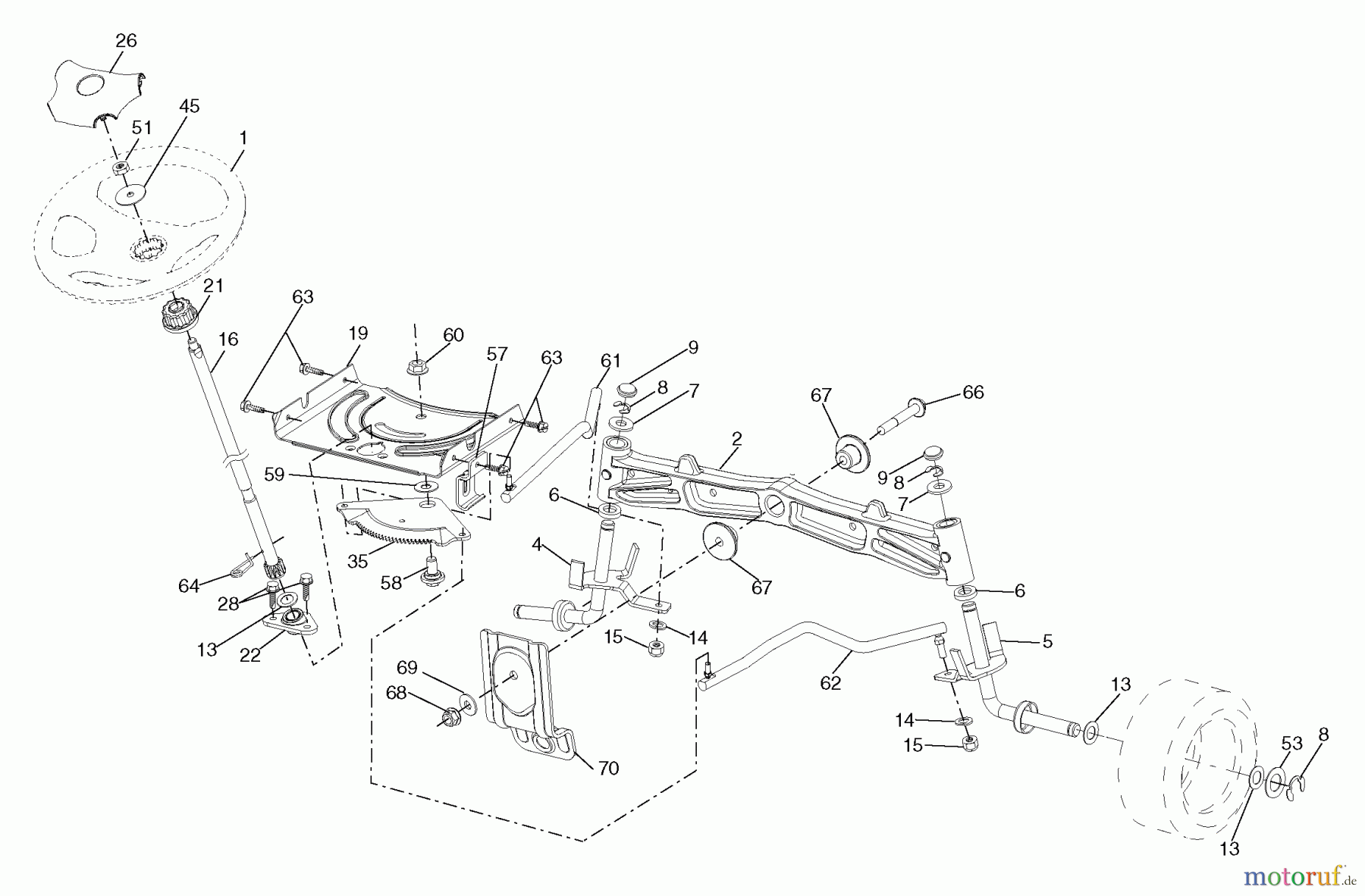 Husqvarna Rasen und Garten Traktoren YTH 2454T (917.279220) - Husqvarna Yard Tractor (2006-05 & After) (Sears Craftsman) Steering Assembly