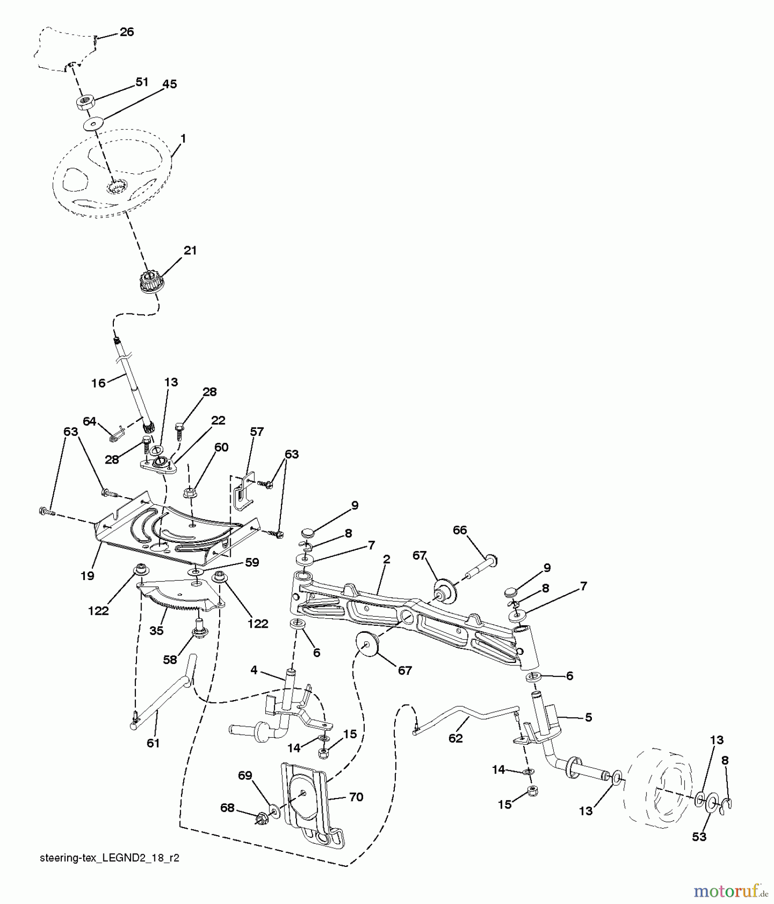 Husqvarna Rasen und Garten Traktoren YTH 24K48 (96045003601) - Husqvarna Yard Tractor (2012-11 & After) STEERING