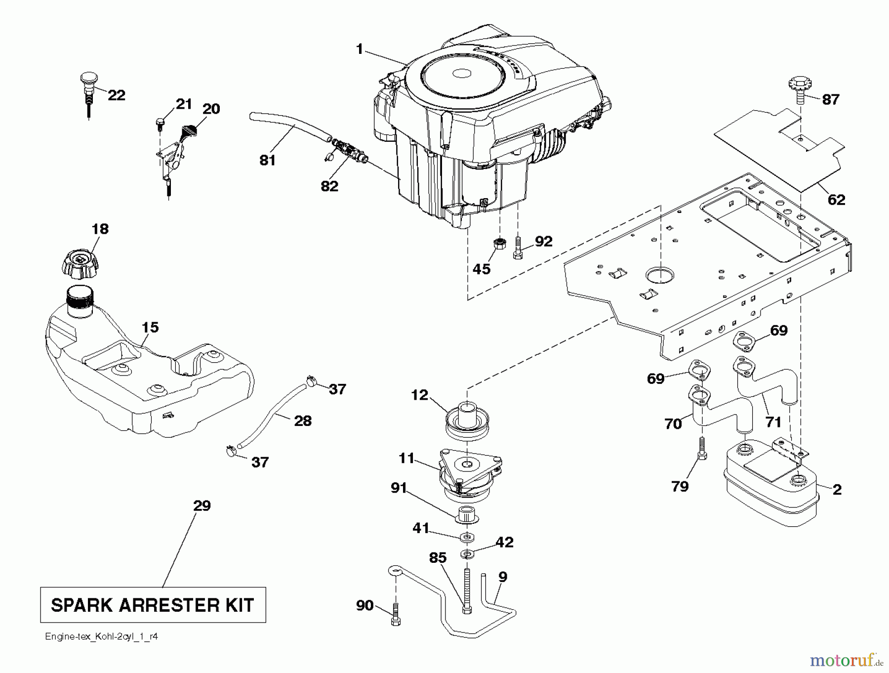 Husqvarna Rasen und Garten Traktoren YTH 24K54 (96043013300) - Husqvarna Yard Tractor (2012-01 & After) ENGINE