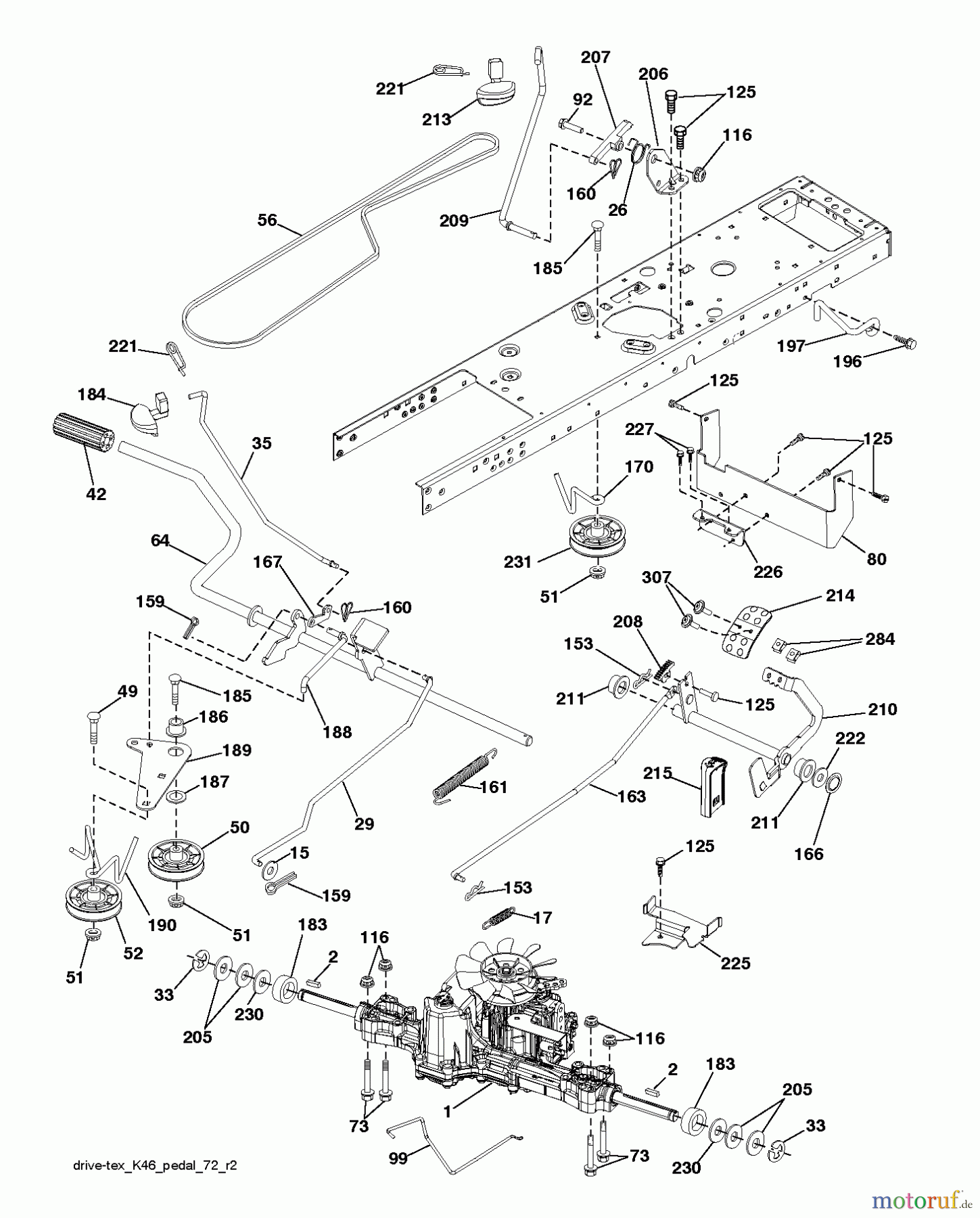  Husqvarna Rasen und Garten Traktoren YTH 24V42LS (96043011502) - Husqvarna Yard Tractor (2011-07 & After) DRIVE