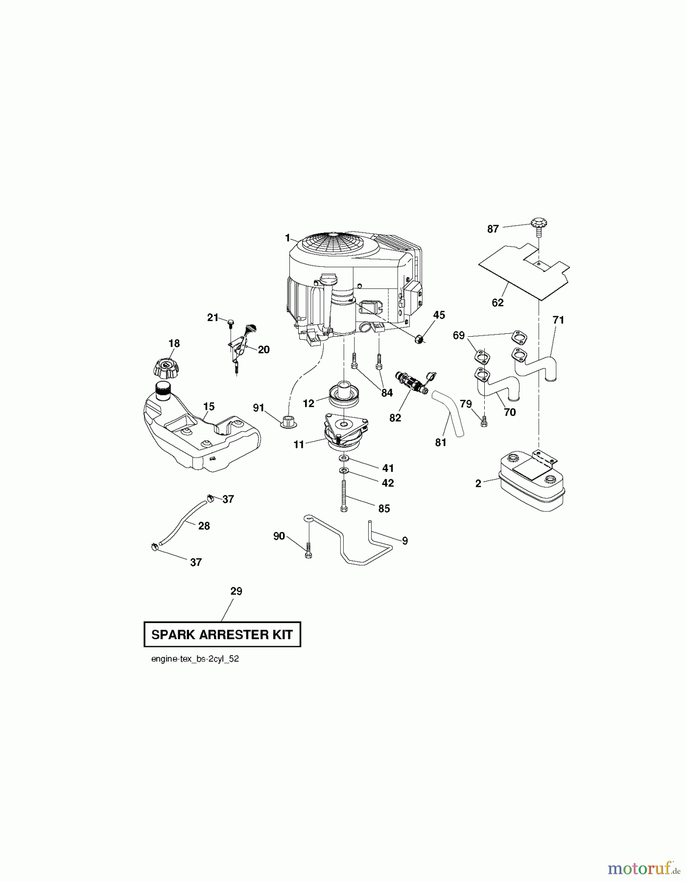 Husqvarna Rasen und Garten Traktoren YTH 24V54 (289640) - Husqvarna Yard Tractor (2010-05 & After) ENGINE