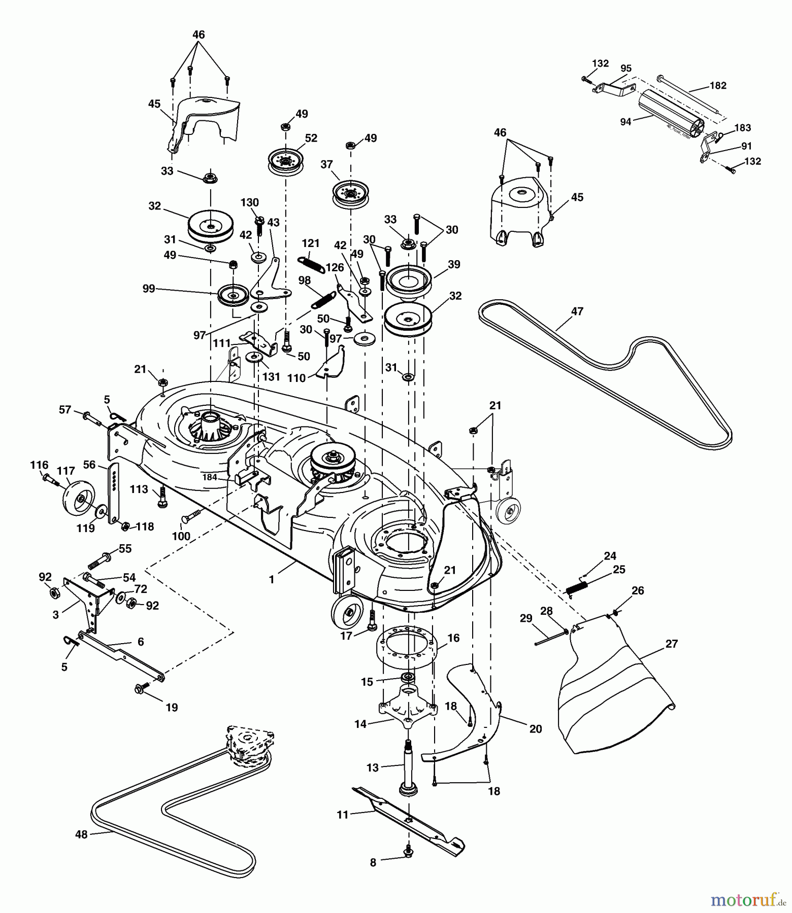 Husqvarna Rasen und Garten Traktoren YTH 2548B (954571984) - Husqvarna Yard Tractor (2004-06 & After) Mower Deck