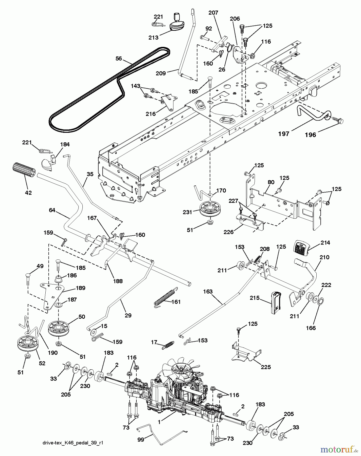  Husqvarna Rasen und Garten Traktoren YTH 26V54 (96043011102) - Husqvarna Yard Tractor (2011-08 & After) DRIVE