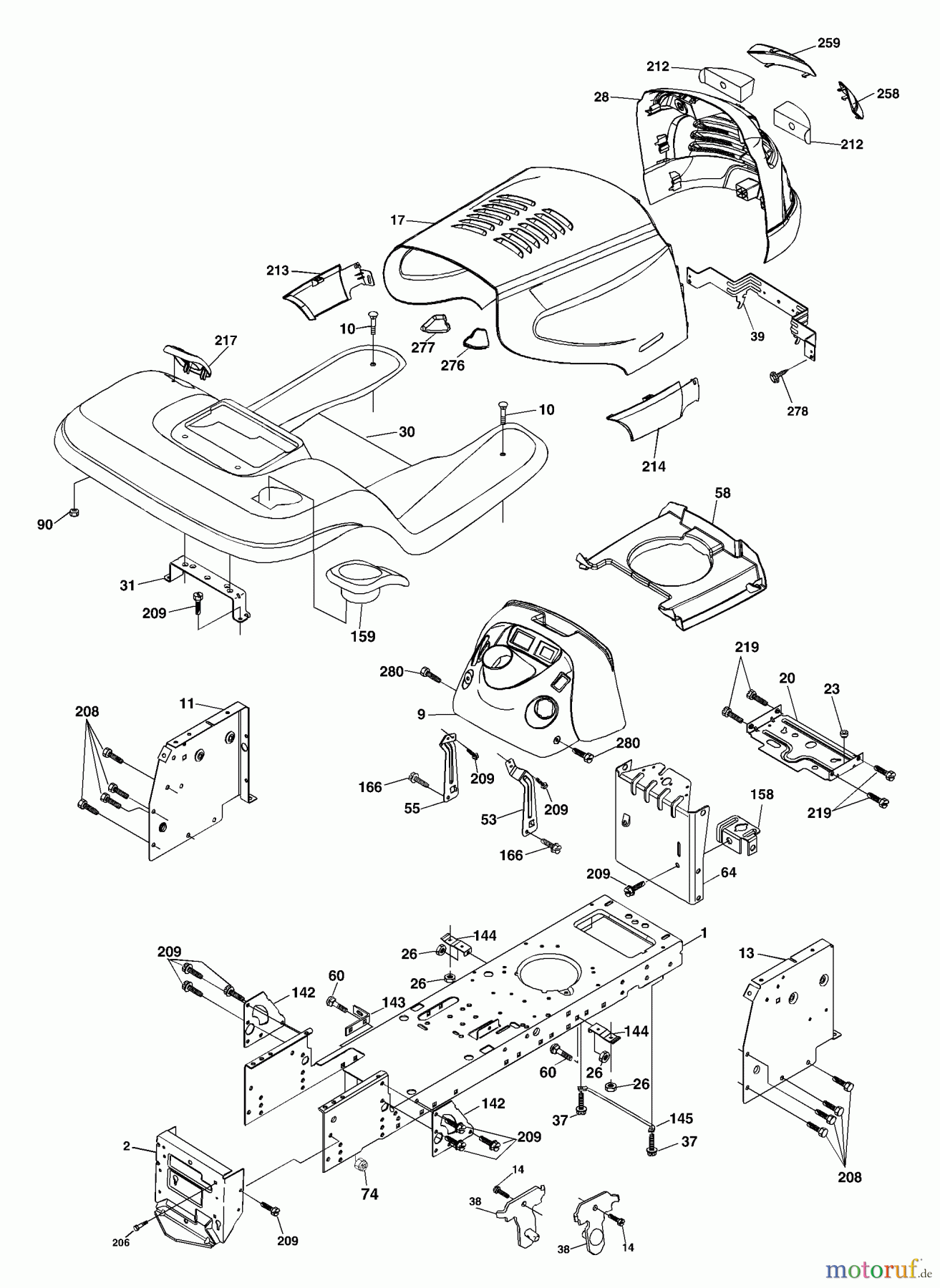  Husqvarna Rasen und Garten Traktoren YTKH 1542XPA (954568465) - Husqvarna Yard Tractor (2003-10 & After) Chassis And Enclosures