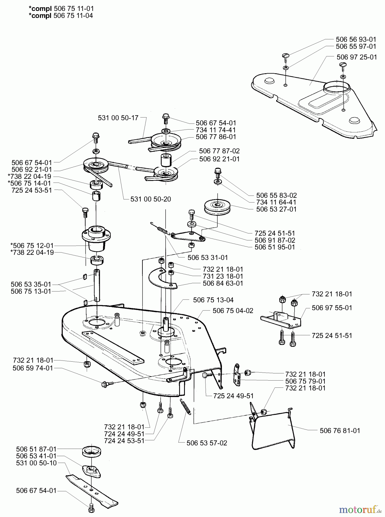 Husqvarna Reitermäher, Motor hinten Rider 16 - Husqvarna Rear-Engine Rider (2001-01 & After) Deck (38