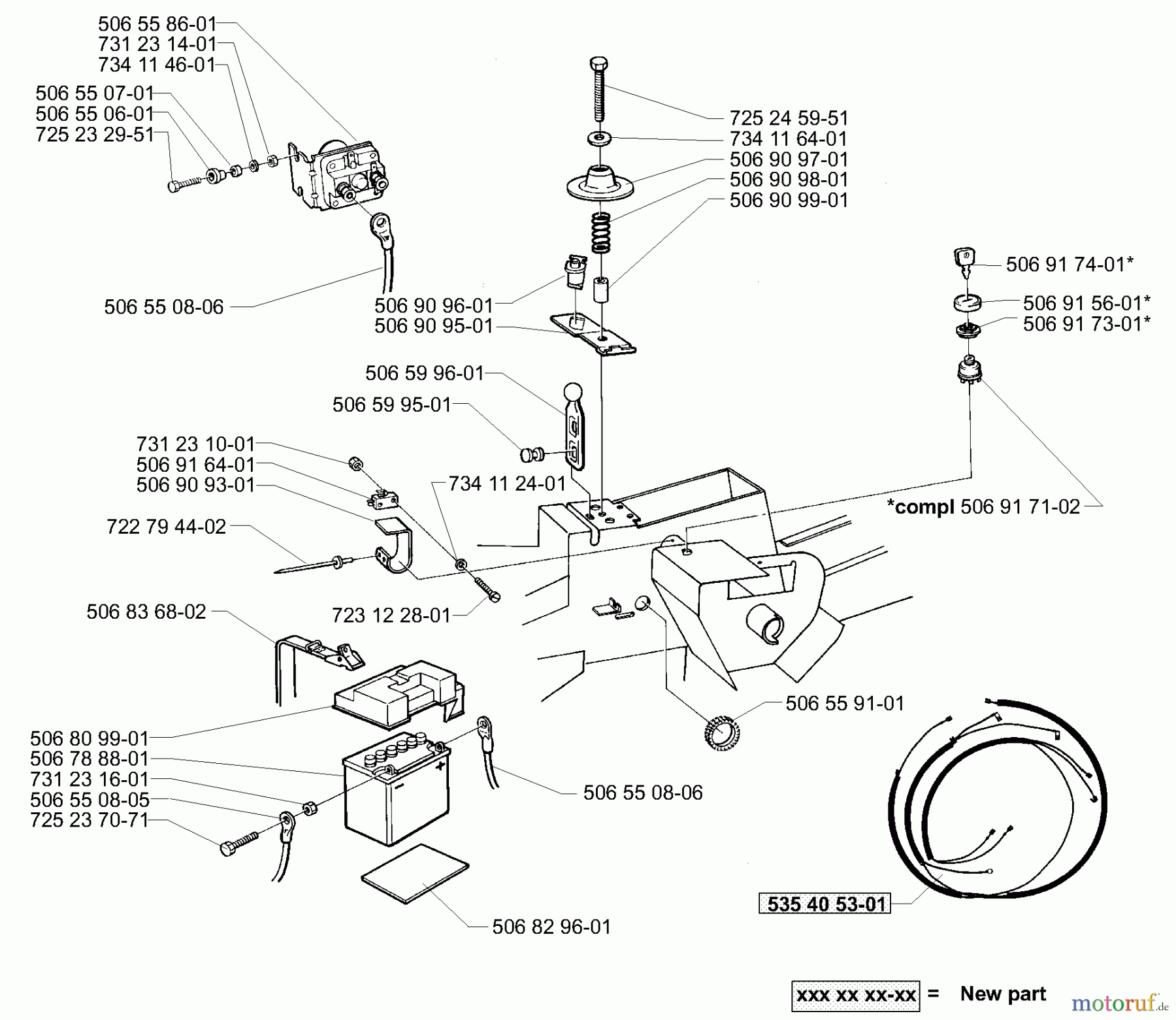 Husqvarna Reitermäher, Motor hinten Rider 16 - Husqvarna Rear-Engine Rider (2001-01 & After) Electrical