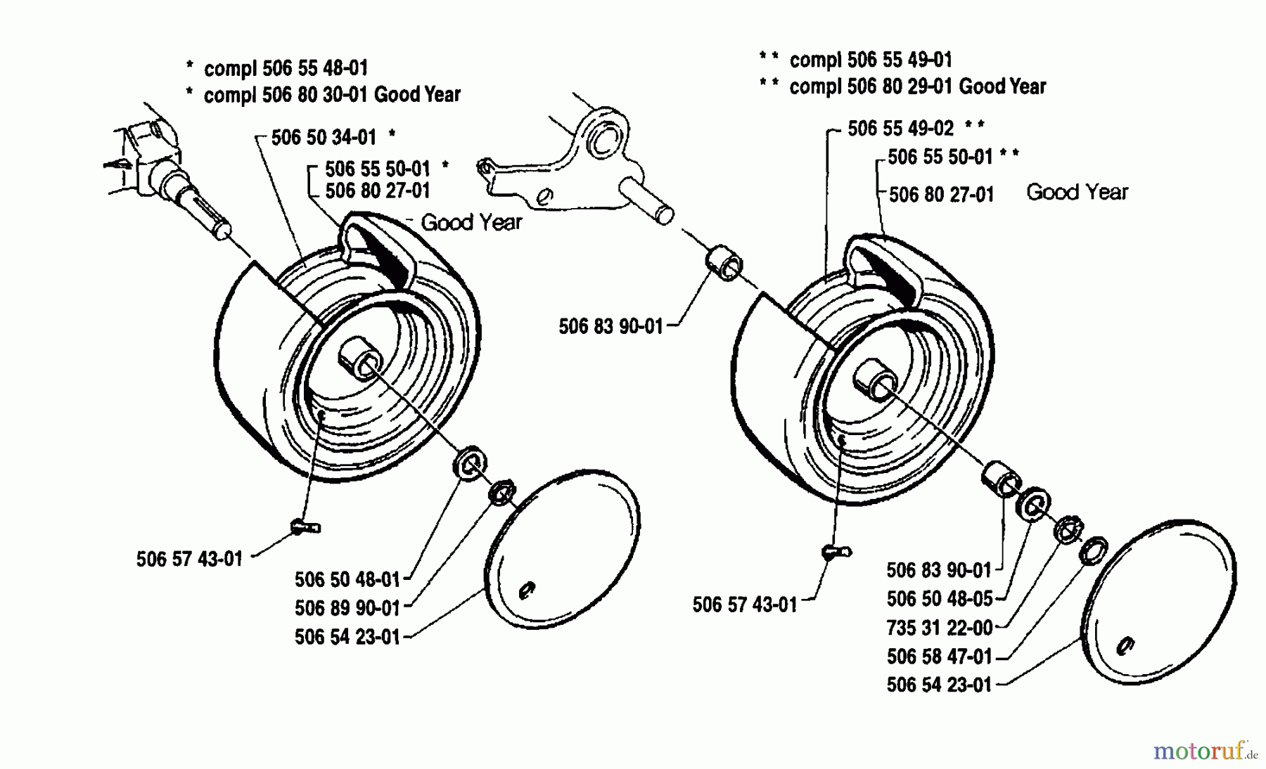  Husqvarna Reitermäher, Motor hinten Rider 970 12 - Husqvarna Swedish Rider (1992-03 to 1993-04) Wheel & Tire Assembly