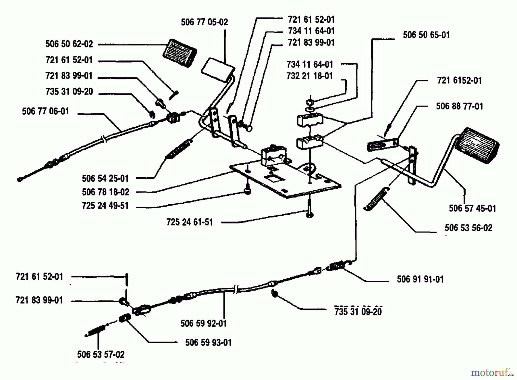  Husqvarna Reitermäher, Motor hinten Rider 970 12 S - Husqvarna Swedish Rider (1993-05 to 1994-02) Pedal Assembly