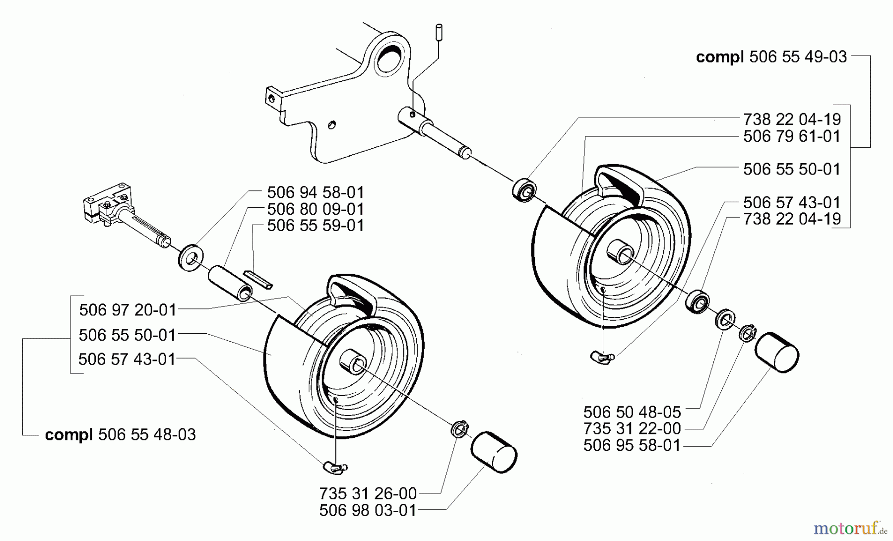  Husqvarna Reitermäher, Motor hinten Rider Pro 15 - Husqvarna Rear-Engine Rider (2001-02 to 2002-12) Wheels & Tires