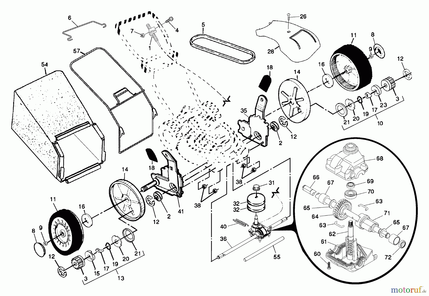 Husqvarna Rasenmäher 5521 CHB (954223234) - Husqvarna Walk-Behind Mower (2003-03 & After) Drive Assembly