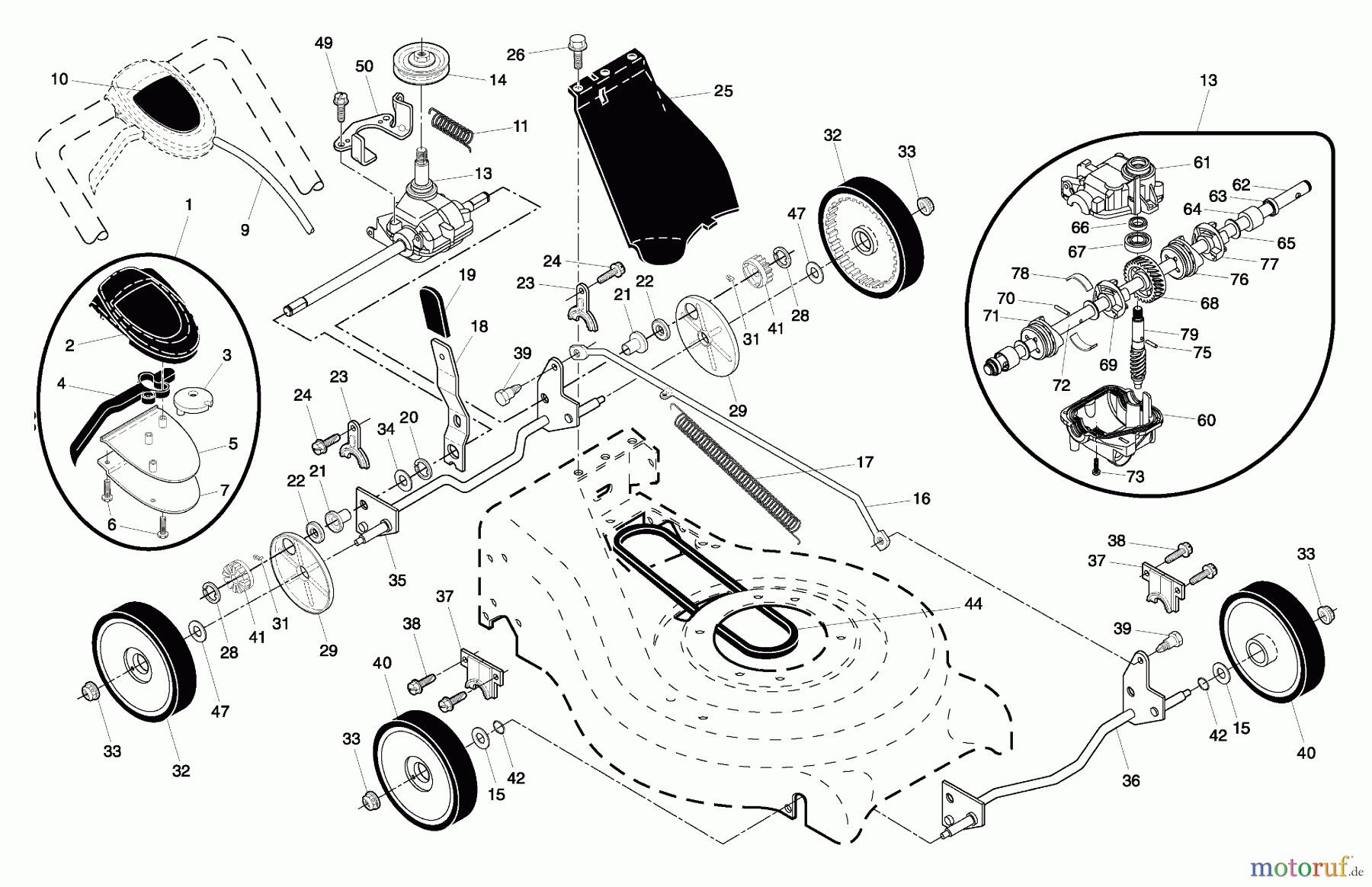 Husqvarna Rasenmäher 5521 RS (96143000206) - Husqvarna Walk-Behind Mower (2007-02 & After) Drive Assembly