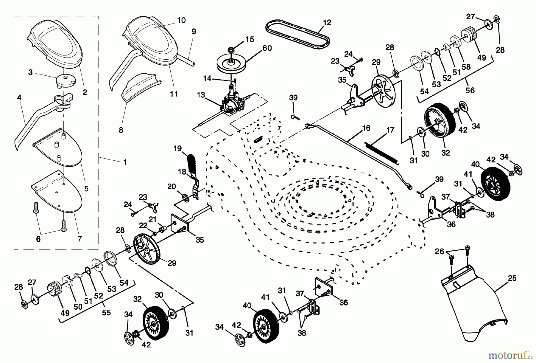 Husqvarna Rasenmäher 5521 RSE (954223470) - Husqvarna Walk-Behind Mower (2004-07 & After) Drive Assembly